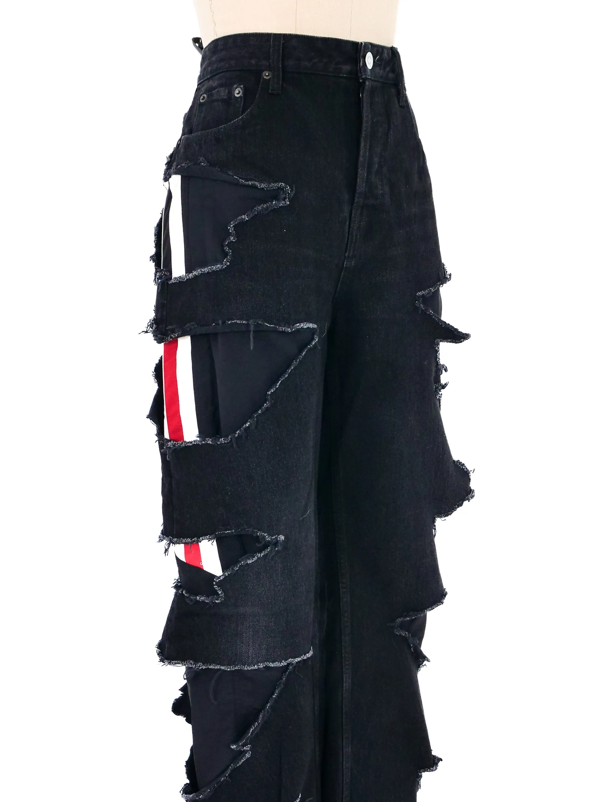 2021 Balenciaga Unisex Distressed Track Denim