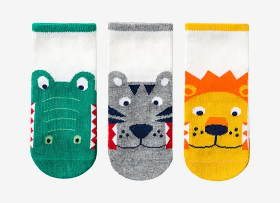 3 Pack Kids' Socks | Cotton | Animals