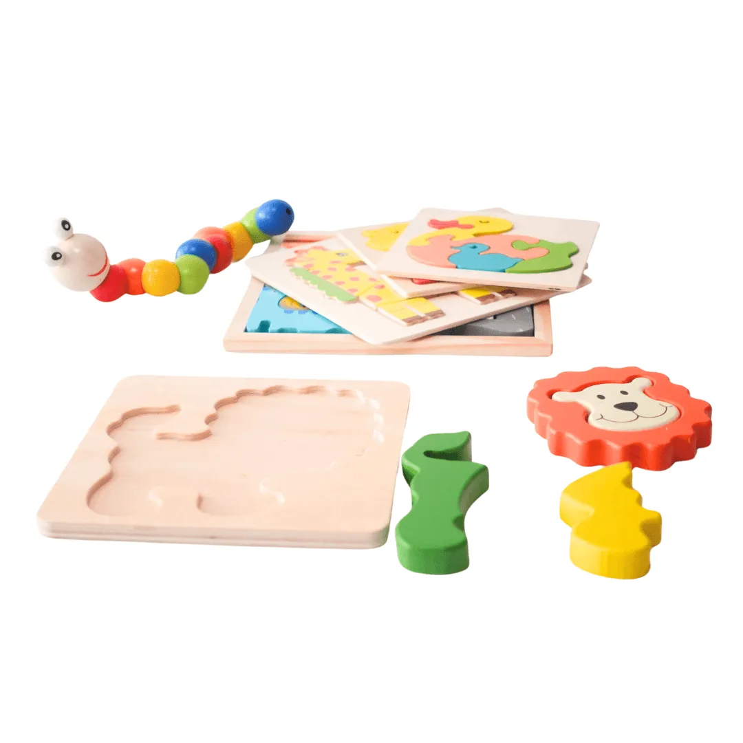 6 in 1 Best Combo of 5 Puzzles + 1 Caterpillar Twister for Kids(Random design will be send)