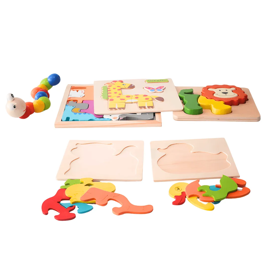 6 in 1 Best Combo of 5 Puzzles + 1 Caterpillar Twister for Kids(Random design will be send)