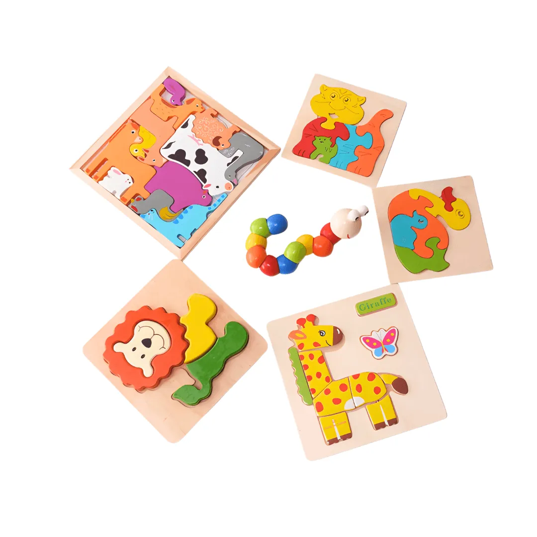 6 in 1 Best Combo of 5 Puzzles + 1 Caterpillar Twister for Kids(Random design will be send)