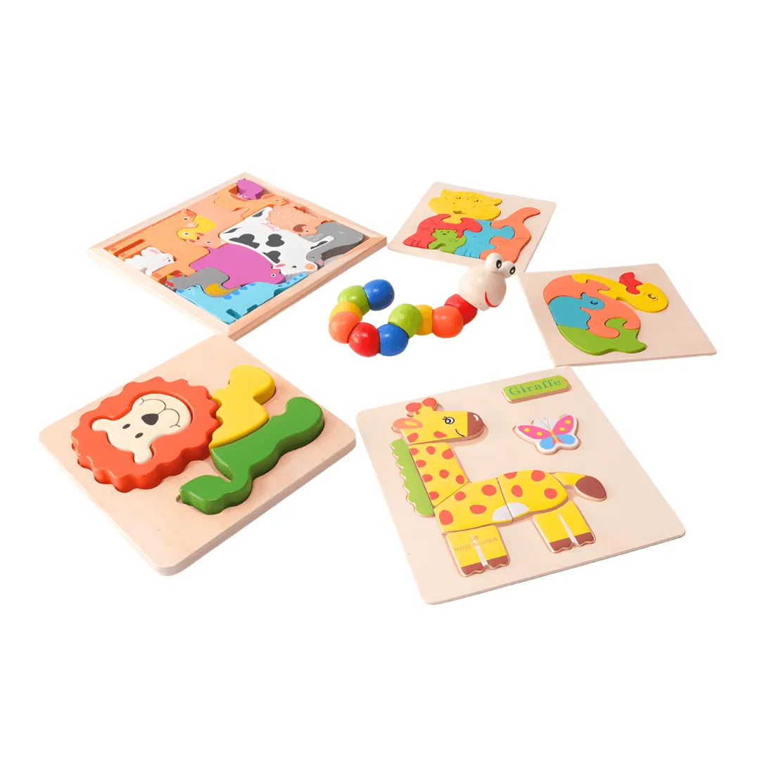 6 in 1 Best Combo of 5 Puzzles + 1 Caterpillar Twister for Kids(Random design will be send)