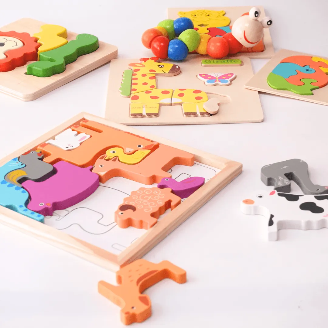 6 in 1 Best Combo of 5 Puzzles + 1 Caterpillar Twister for Kids(Random design will be send)