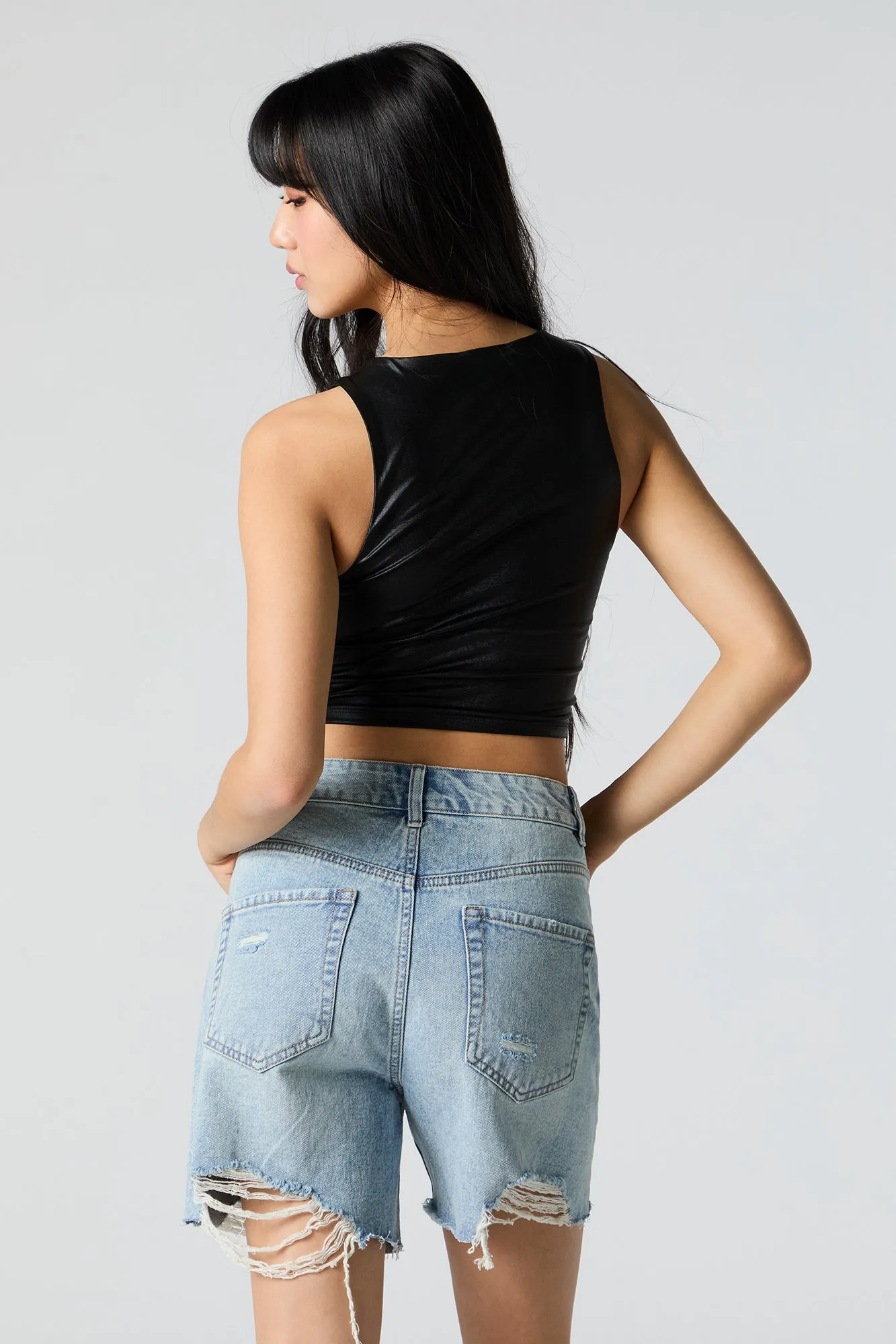 90s Distressed Denim Jort