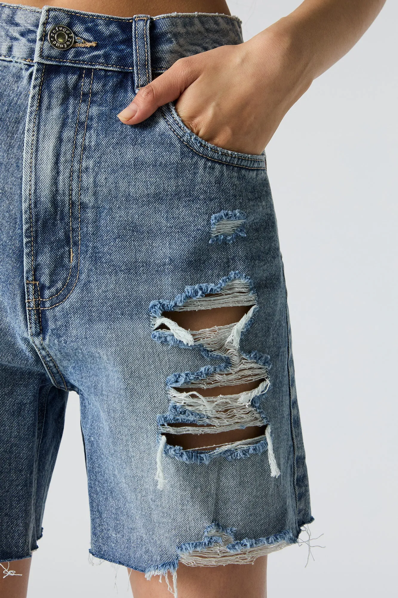 90s Distressed Denim Jort