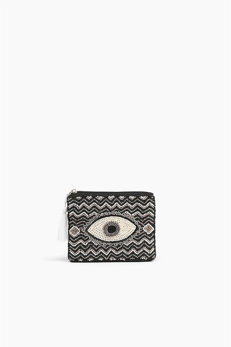 AB21-445 America & Beyond Midnight Embellished Evil Eye Mini Pouches