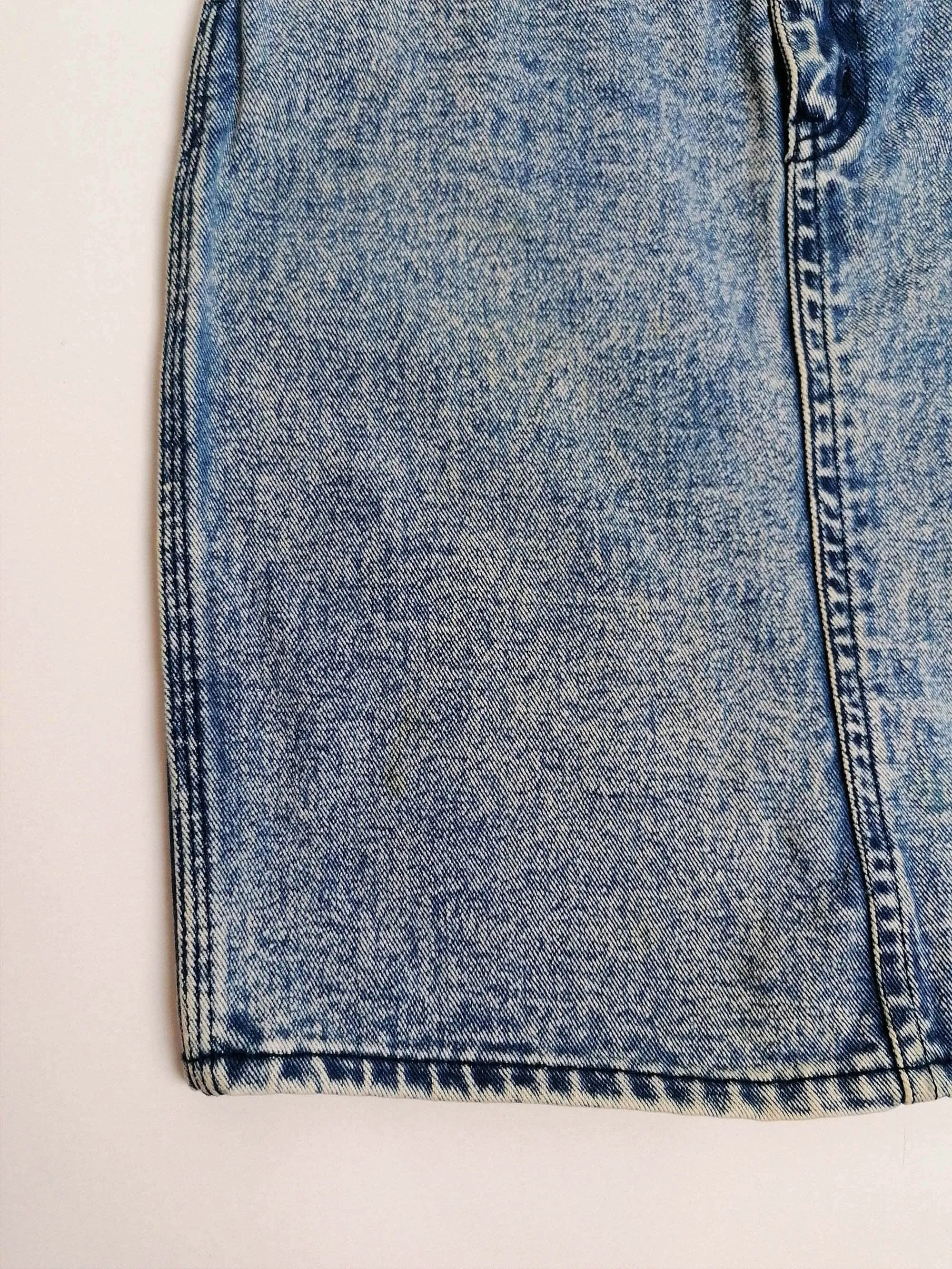 Acidwash Denim Skirt High Waist - size S