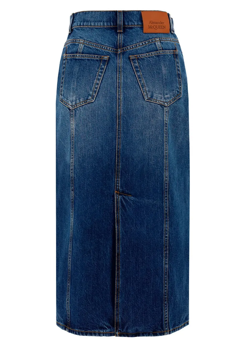 Alexander McQueen Midi Denim Skirt