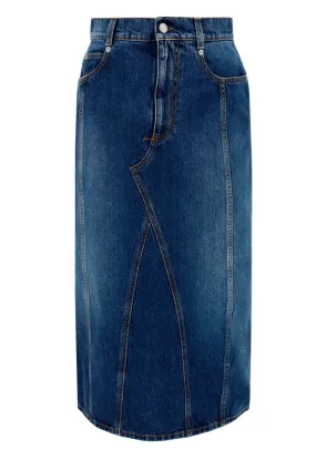 Alexander McQueen Midi Denim Skirt