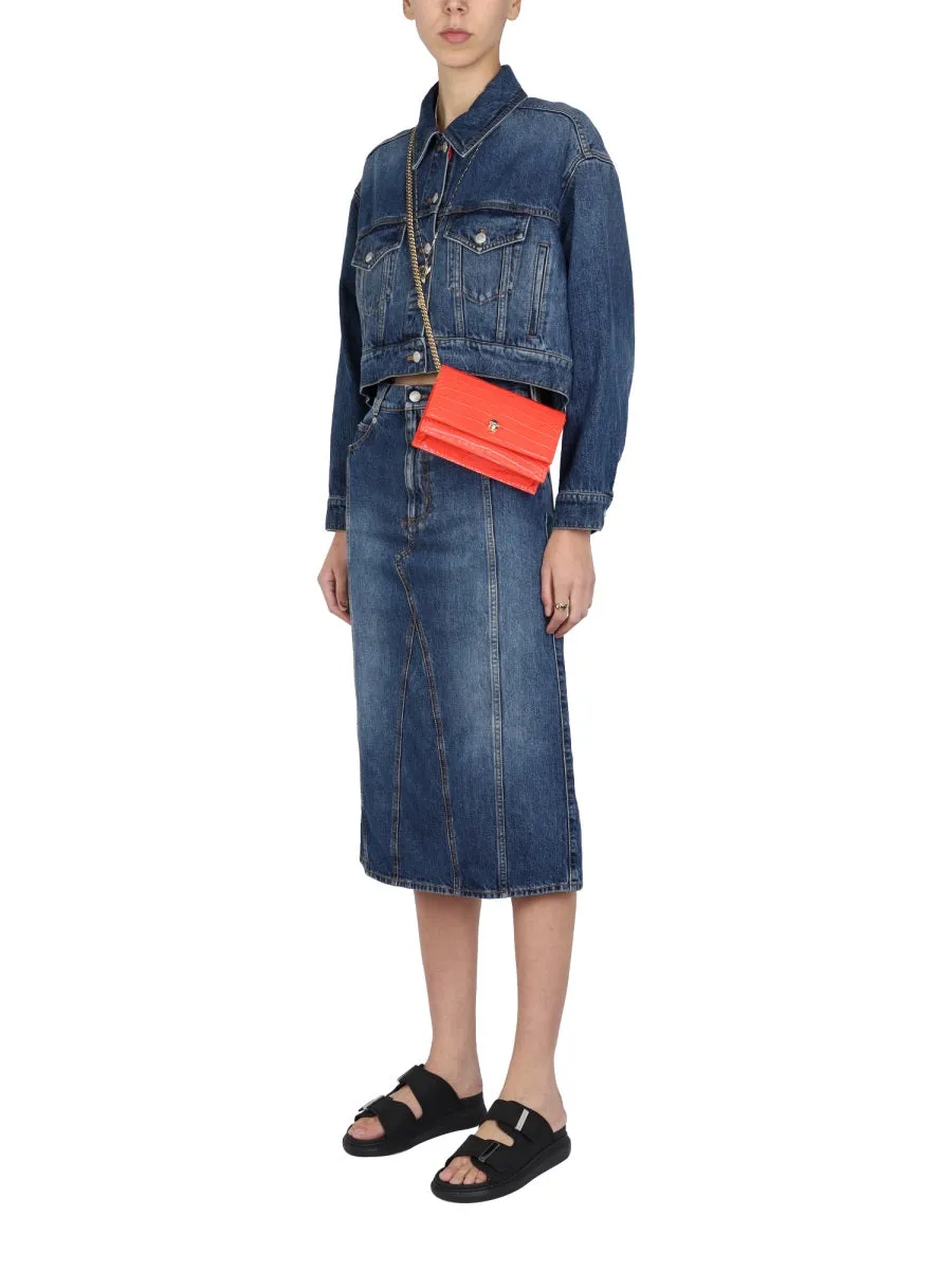 Alexander McQueen Midi Denim Skirt