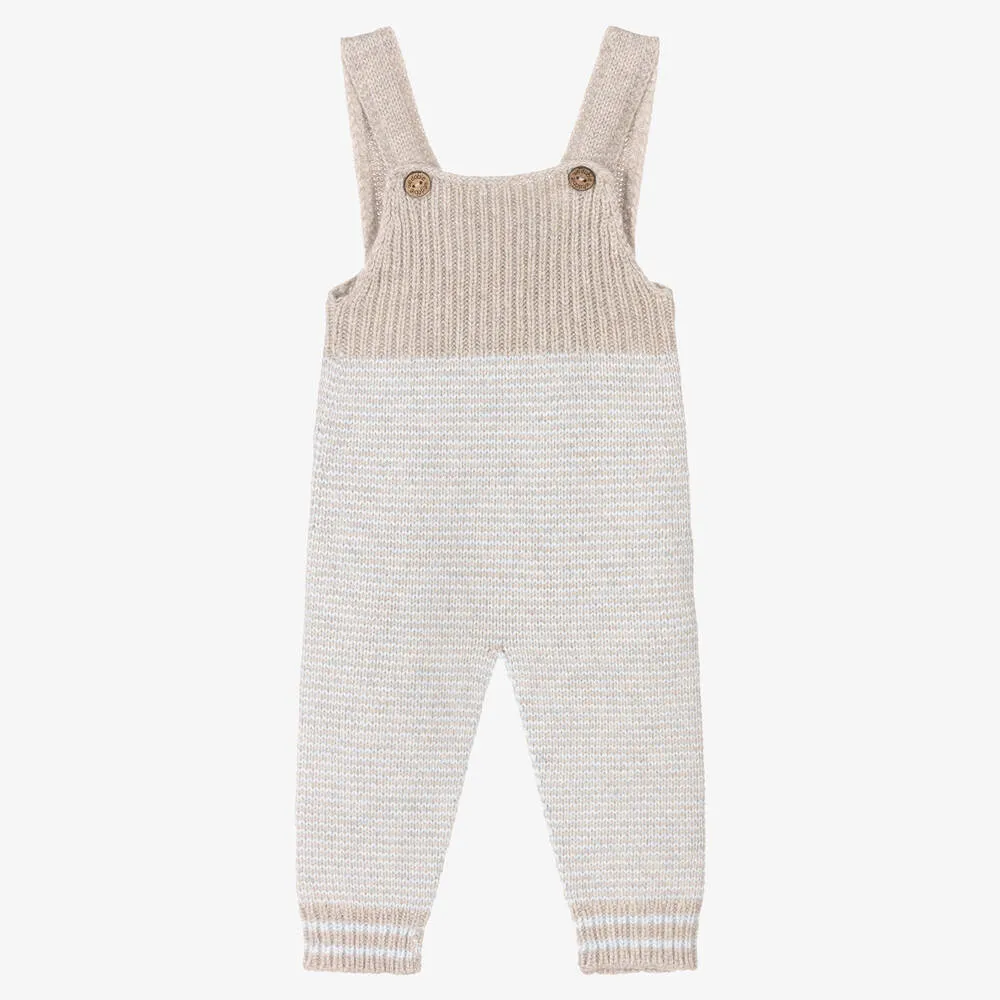 Beige Knitted Dungarees