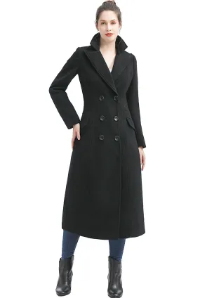 BGSD Women Fay Full Length Long Wool Pea Coat