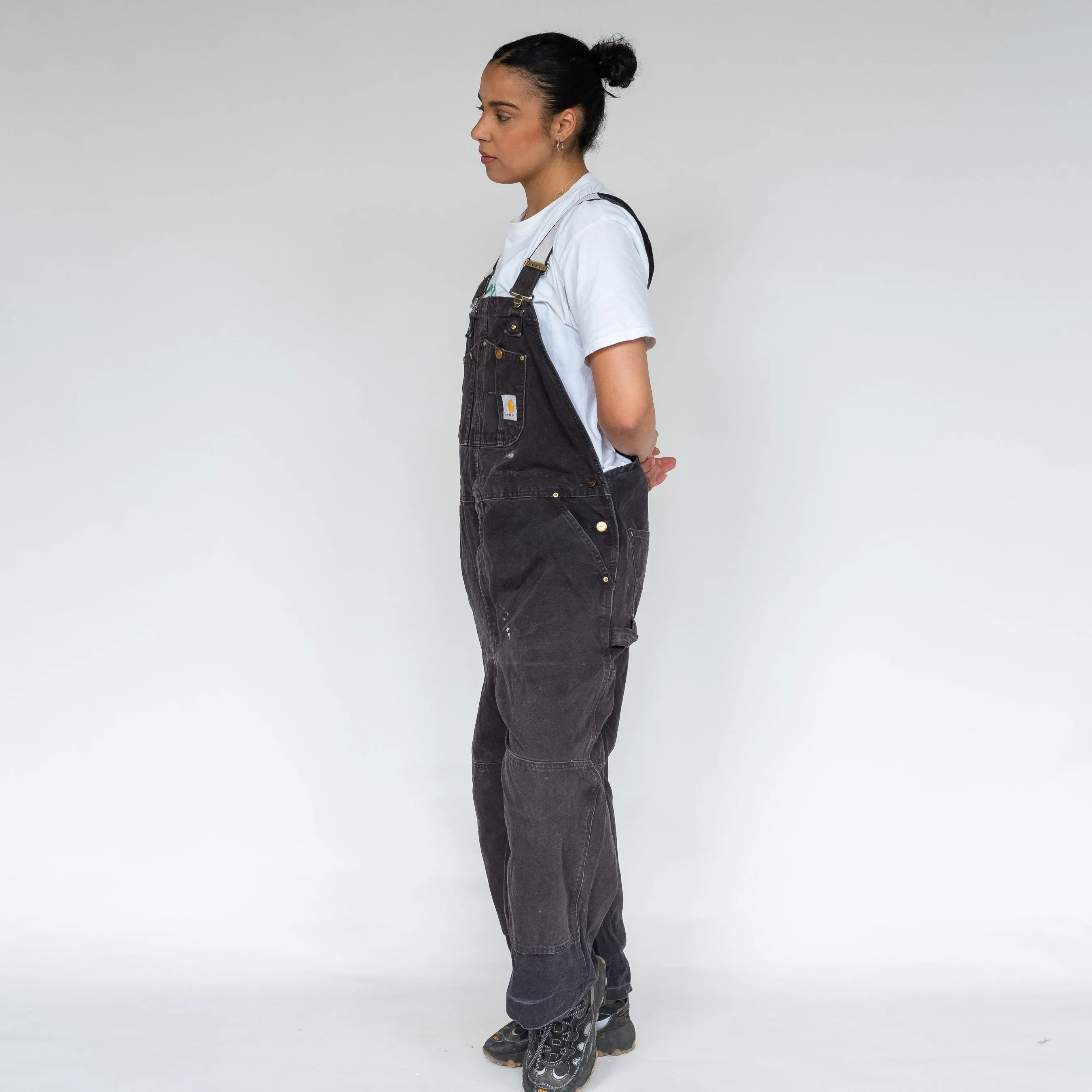 Black 90s Carhartt Canvas Baggy Dungarees (XXL)