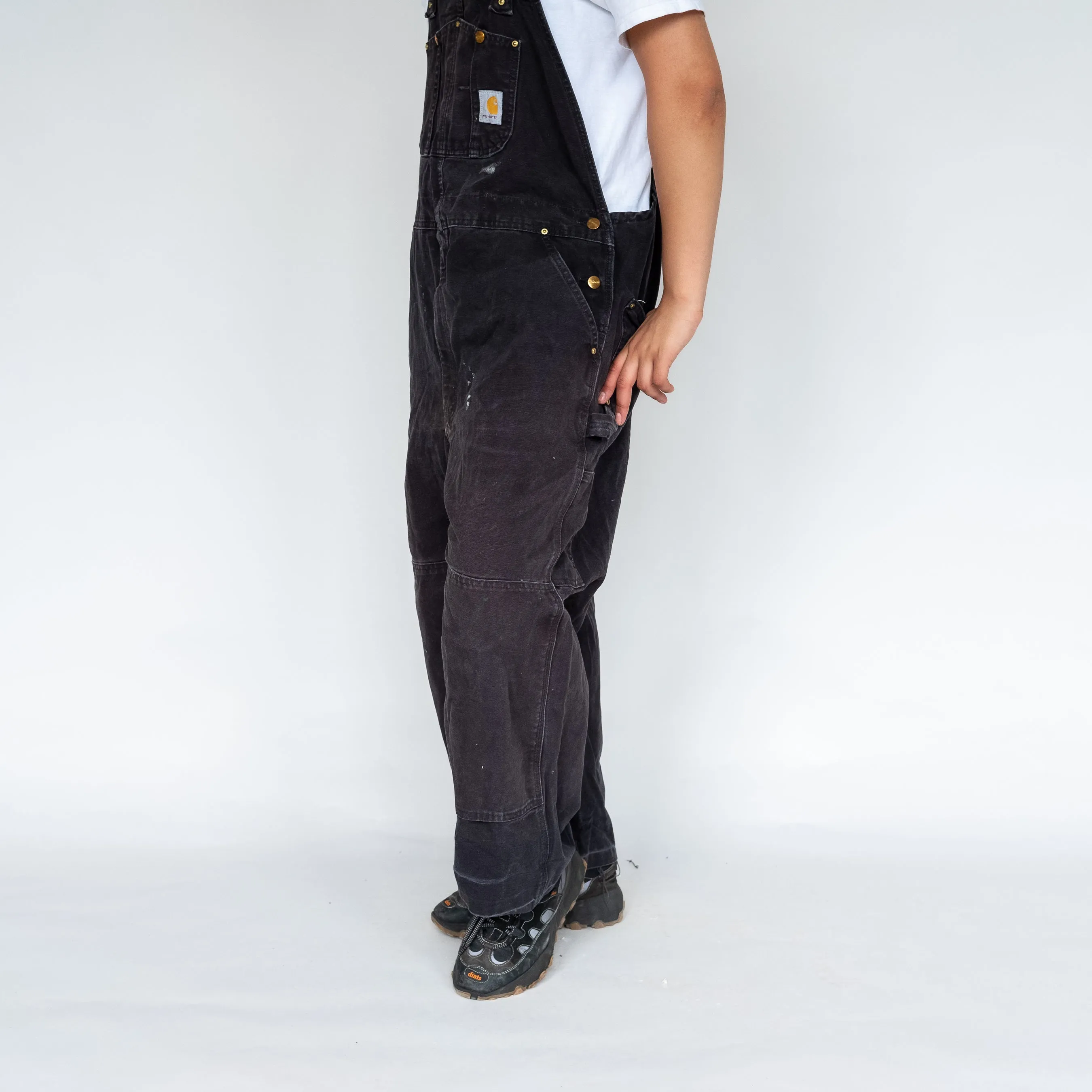 Black 90s Carhartt Canvas Baggy Dungarees (XXL)