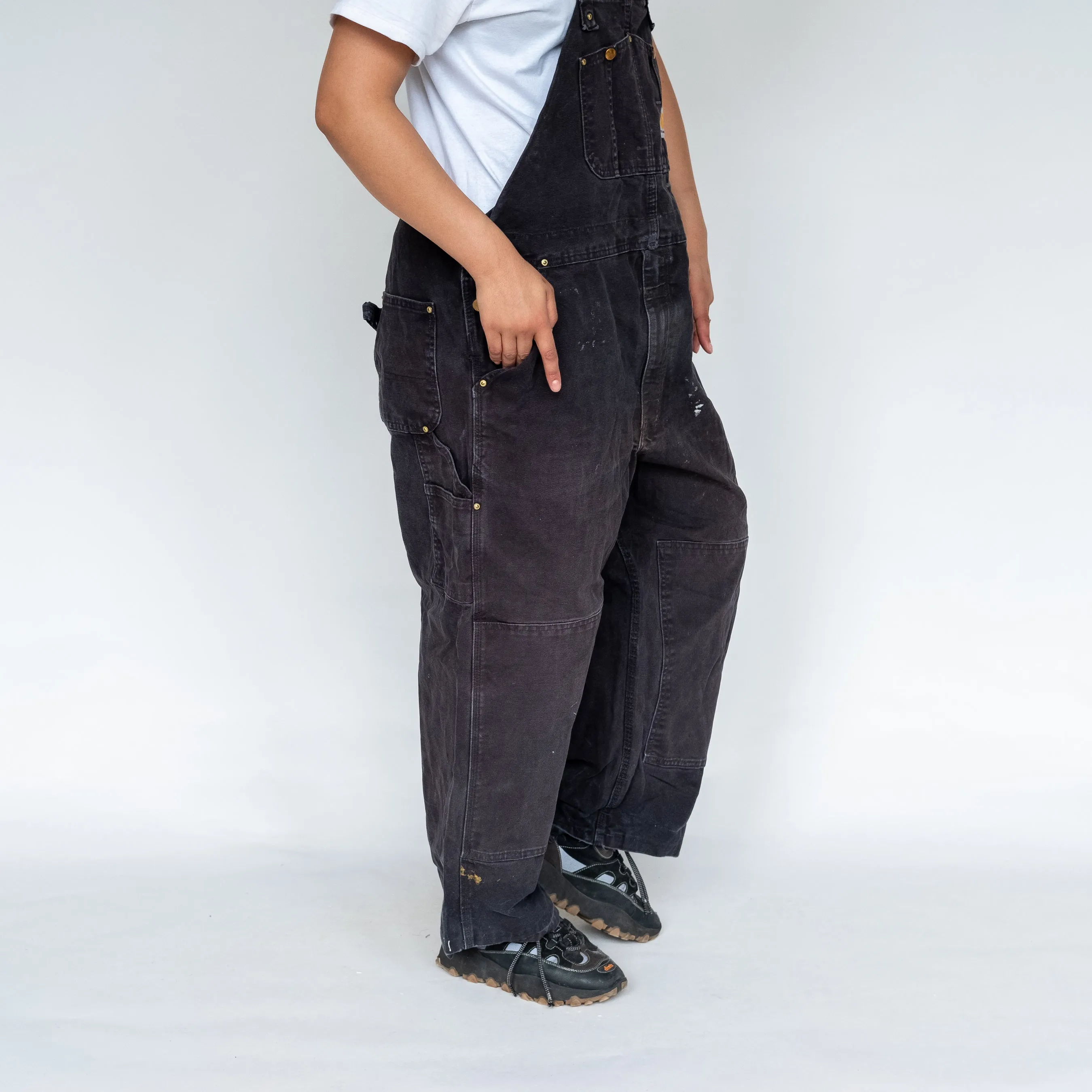 Black 90s Carhartt Canvas Baggy Dungarees (XXL)