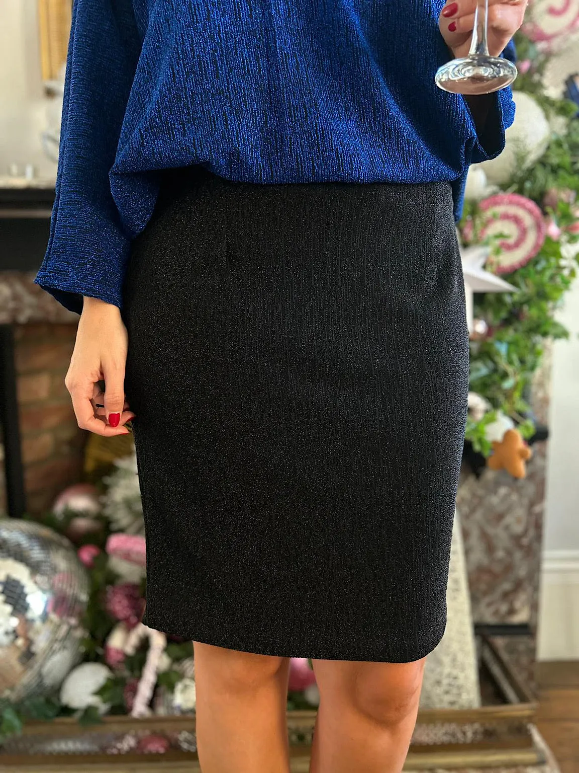 Black Shimmer Skirt Josie