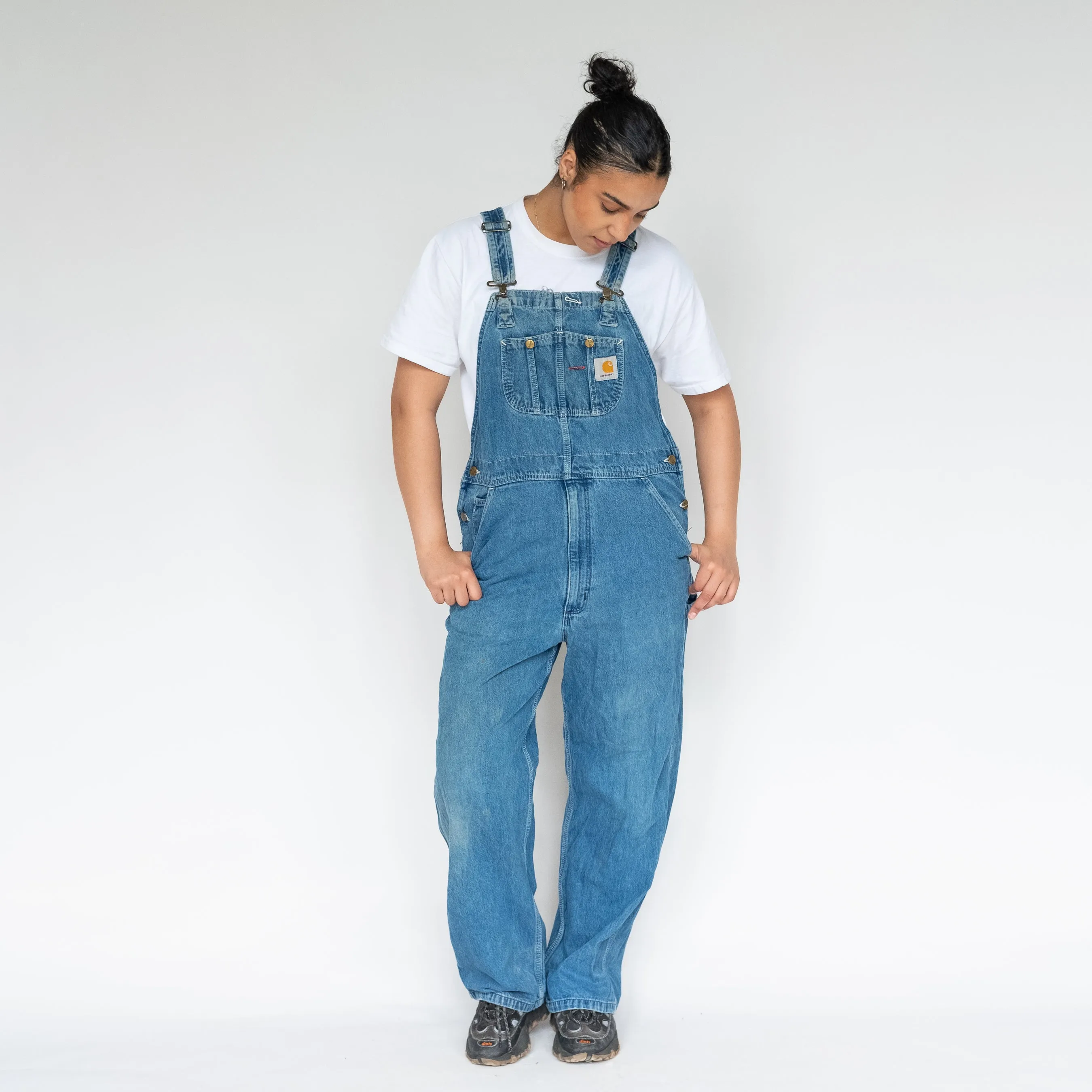 Blue 90s Carhartt Denim Baggy Dungarees (L)