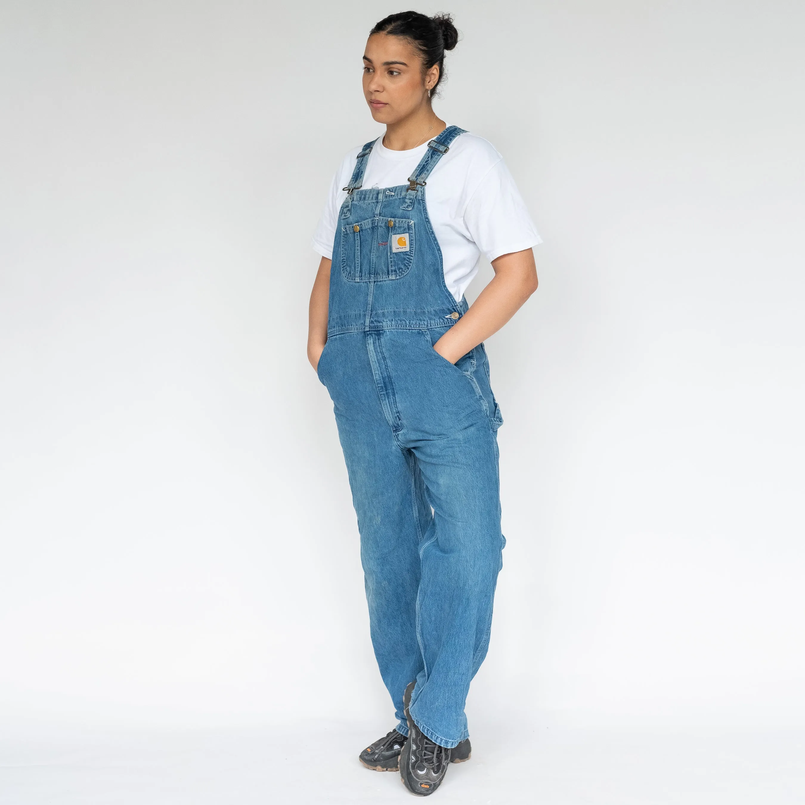 Blue 90s Carhartt Denim Baggy Dungarees (L)