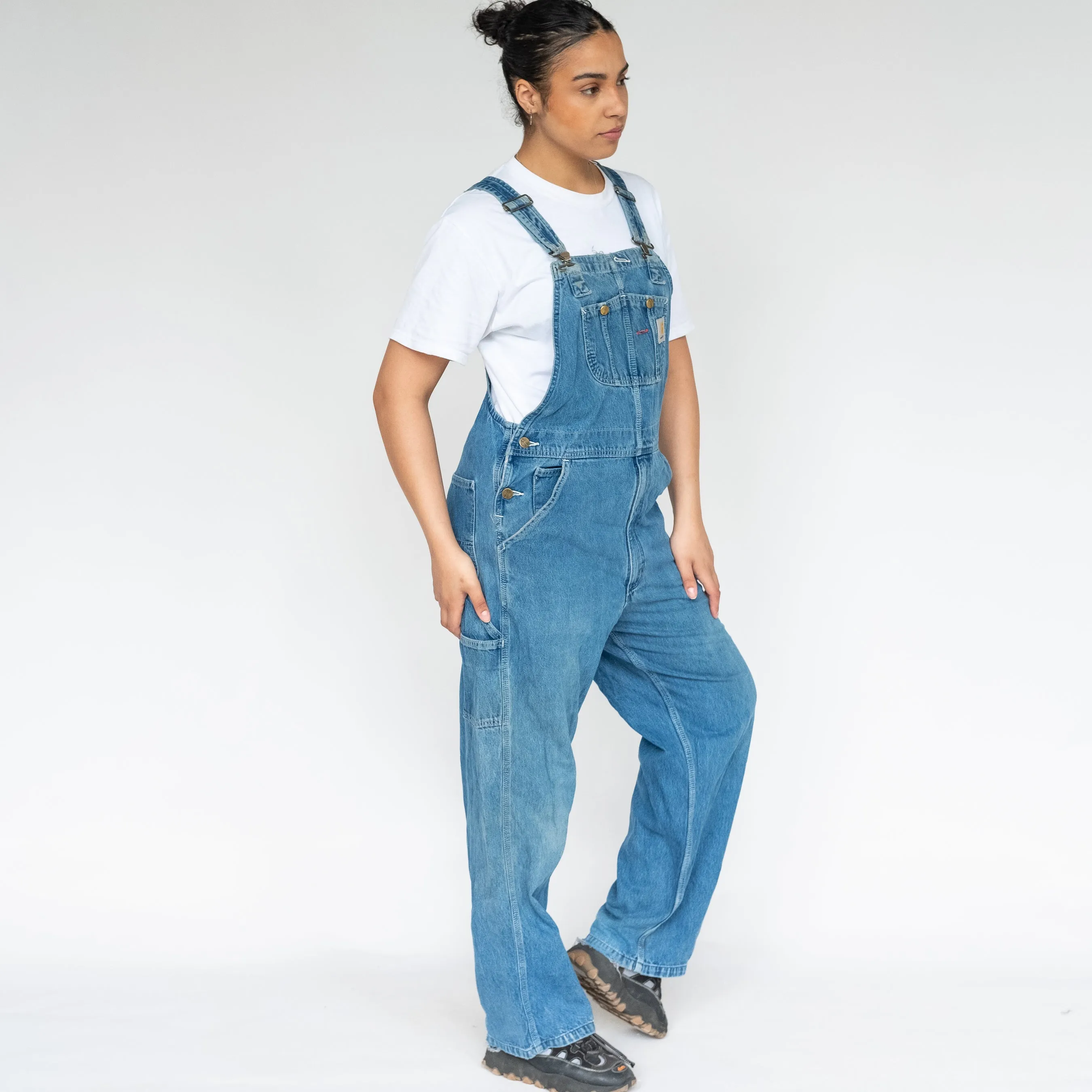 Blue 90s Carhartt Denim Baggy Dungarees (L)