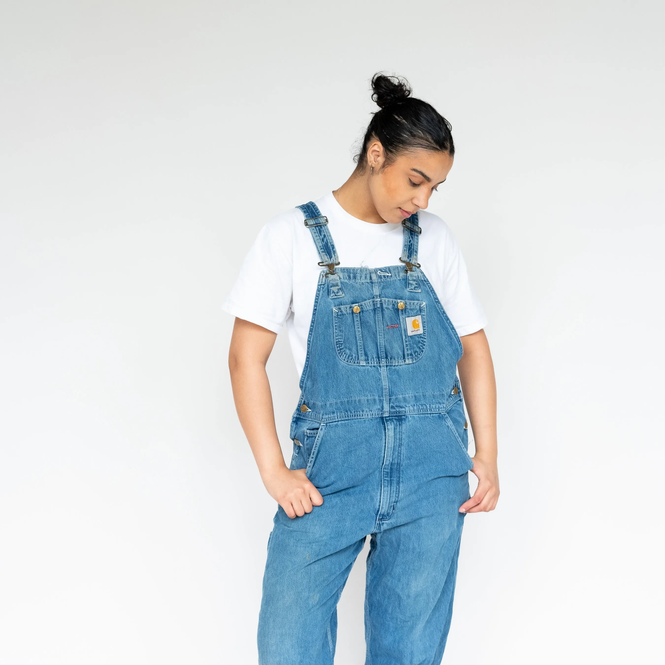 Blue 90s Carhartt Denim Baggy Dungarees (L)