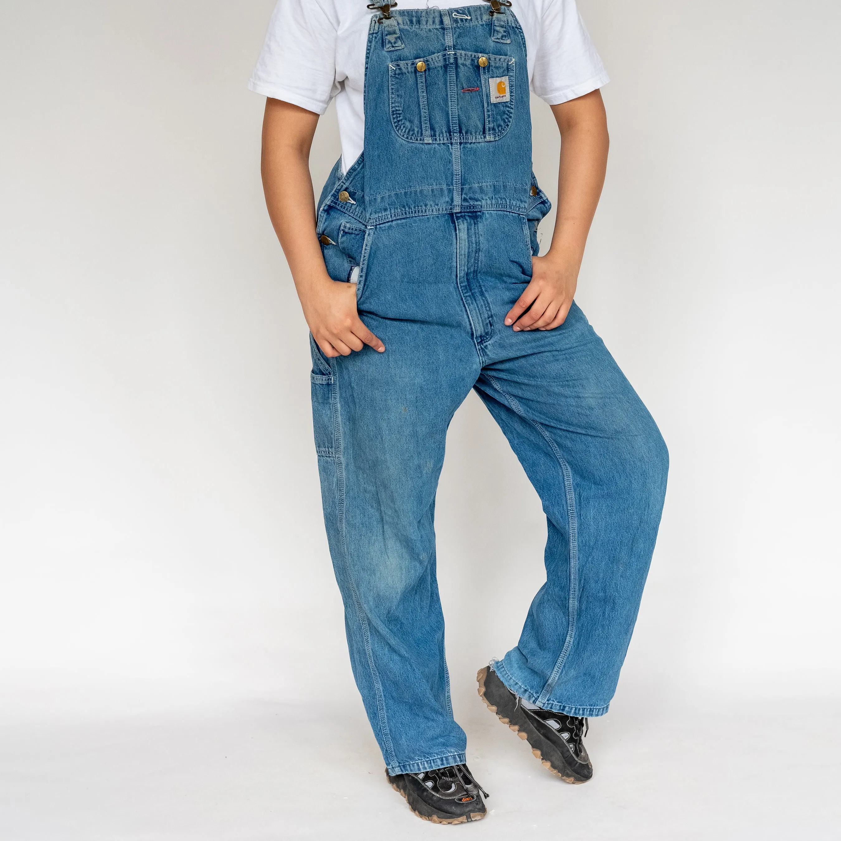 Blue 90s Carhartt Denim Baggy Dungarees (L)