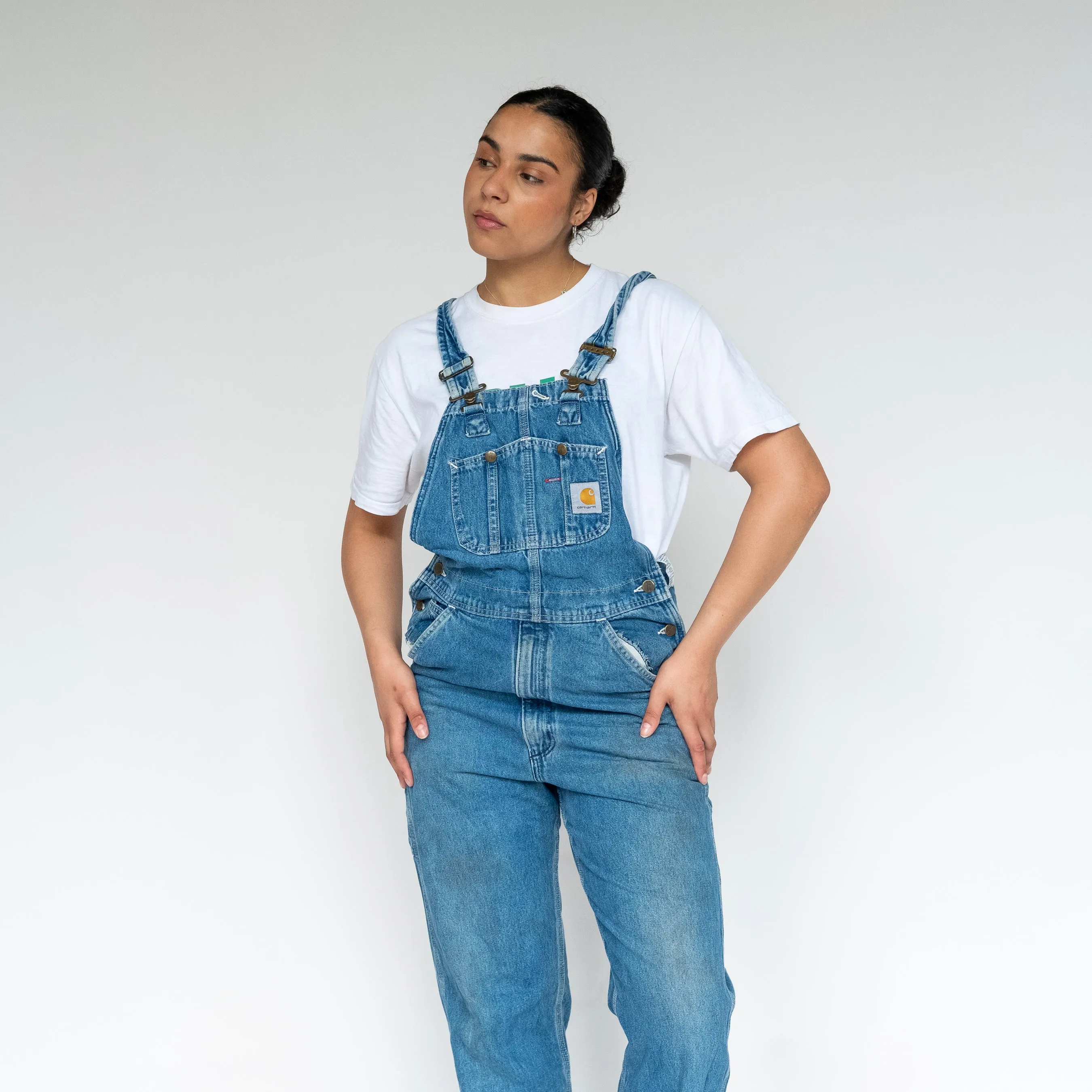 Blue 90s Carhartt Denim Baggy Dungarees (S)