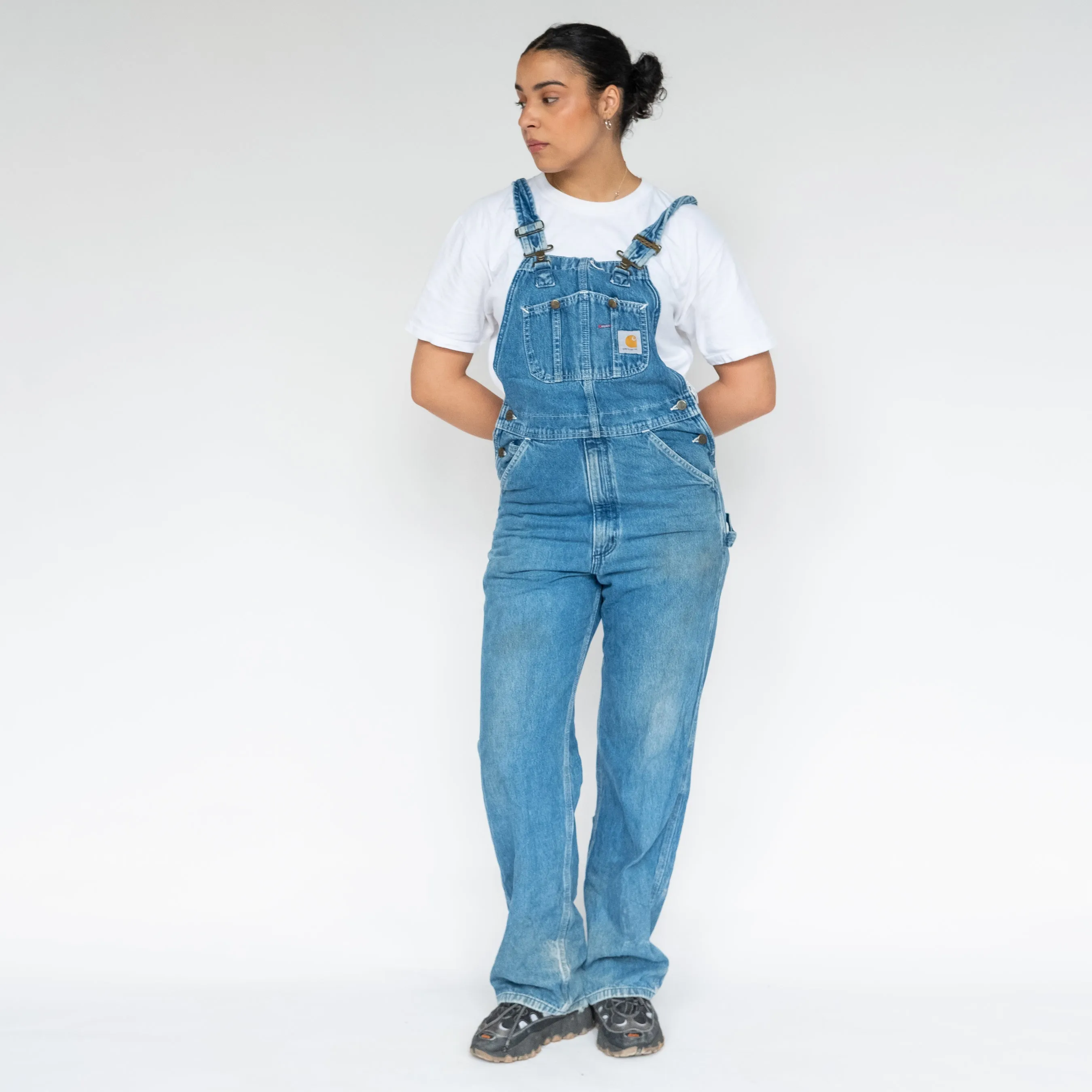 Blue 90s Carhartt Denim Baggy Dungarees (S)