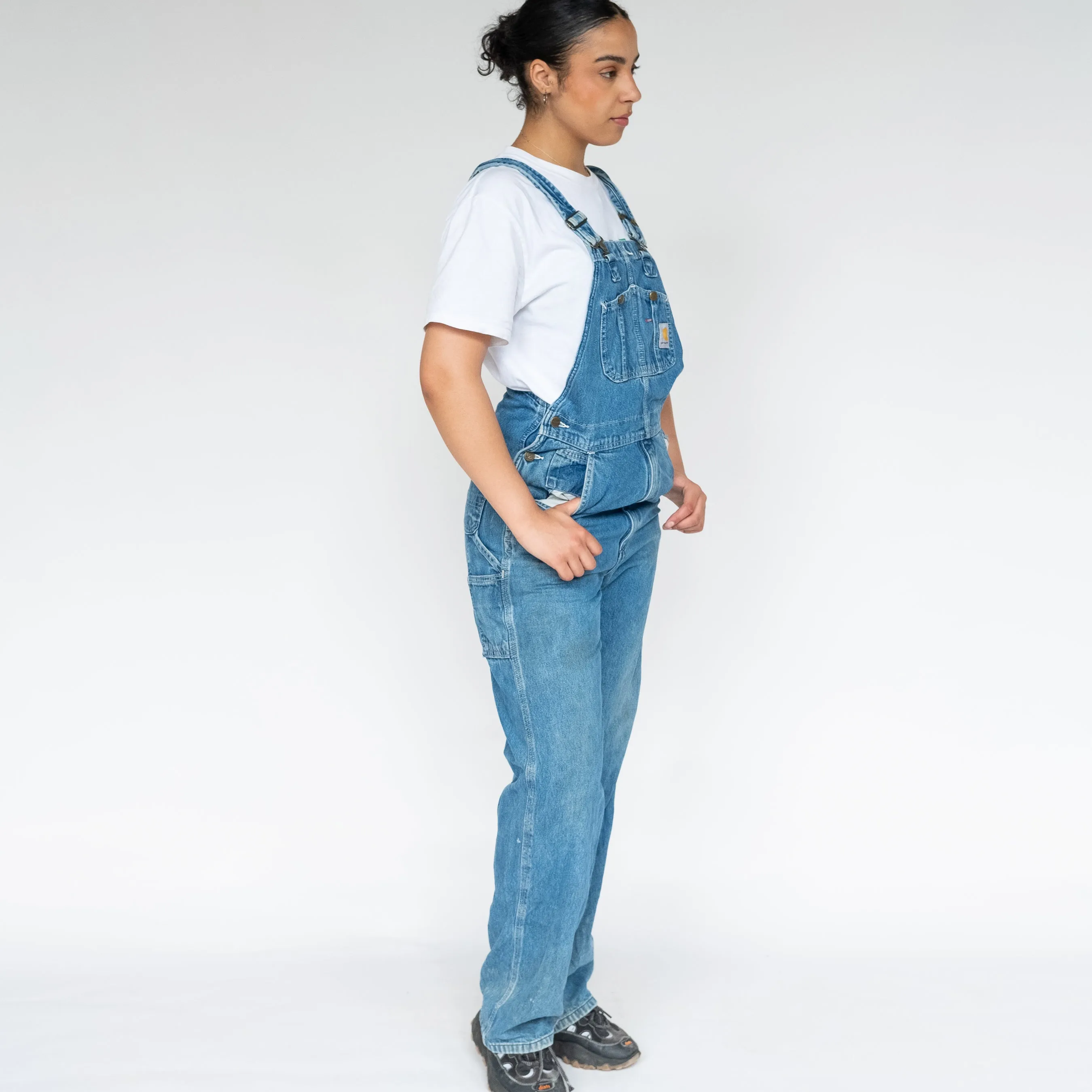 Blue 90s Carhartt Denim Baggy Dungarees (S)