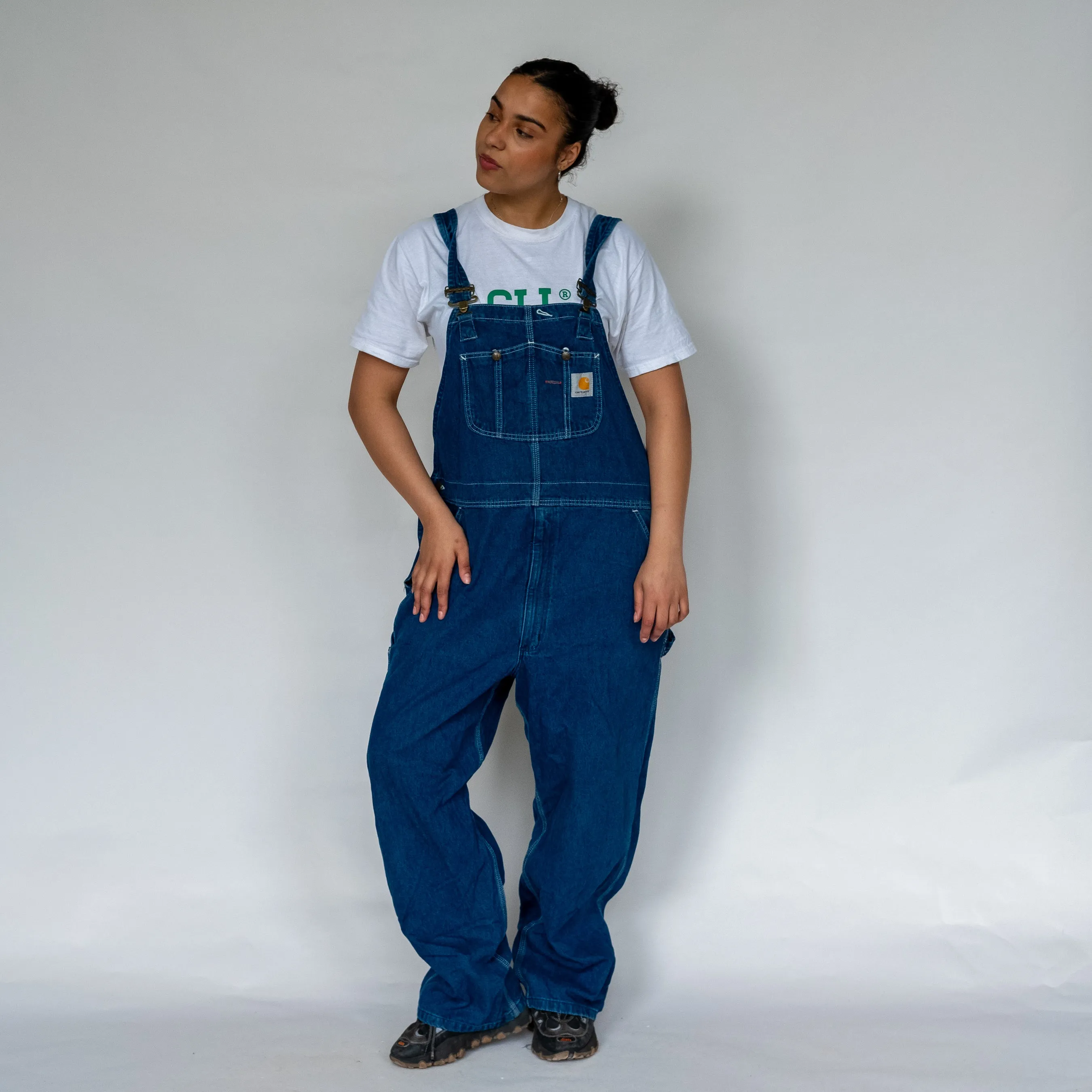 Blue 90s Carhartt  Denim Baggy Dungarees (XL)