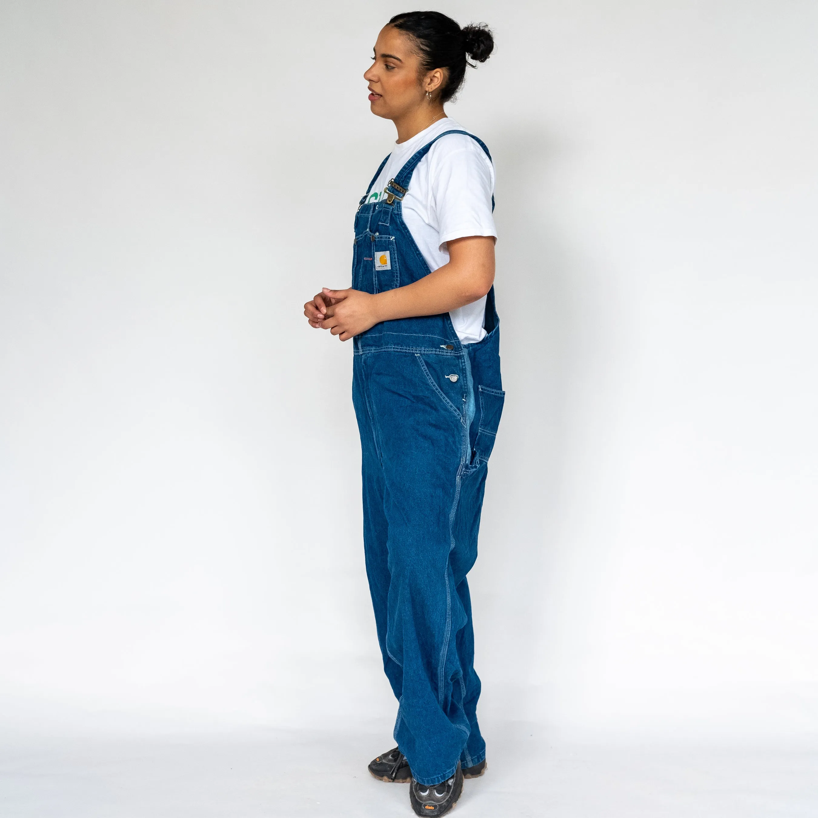 Blue 90s Carhartt  Denim Baggy Dungarees (XL)