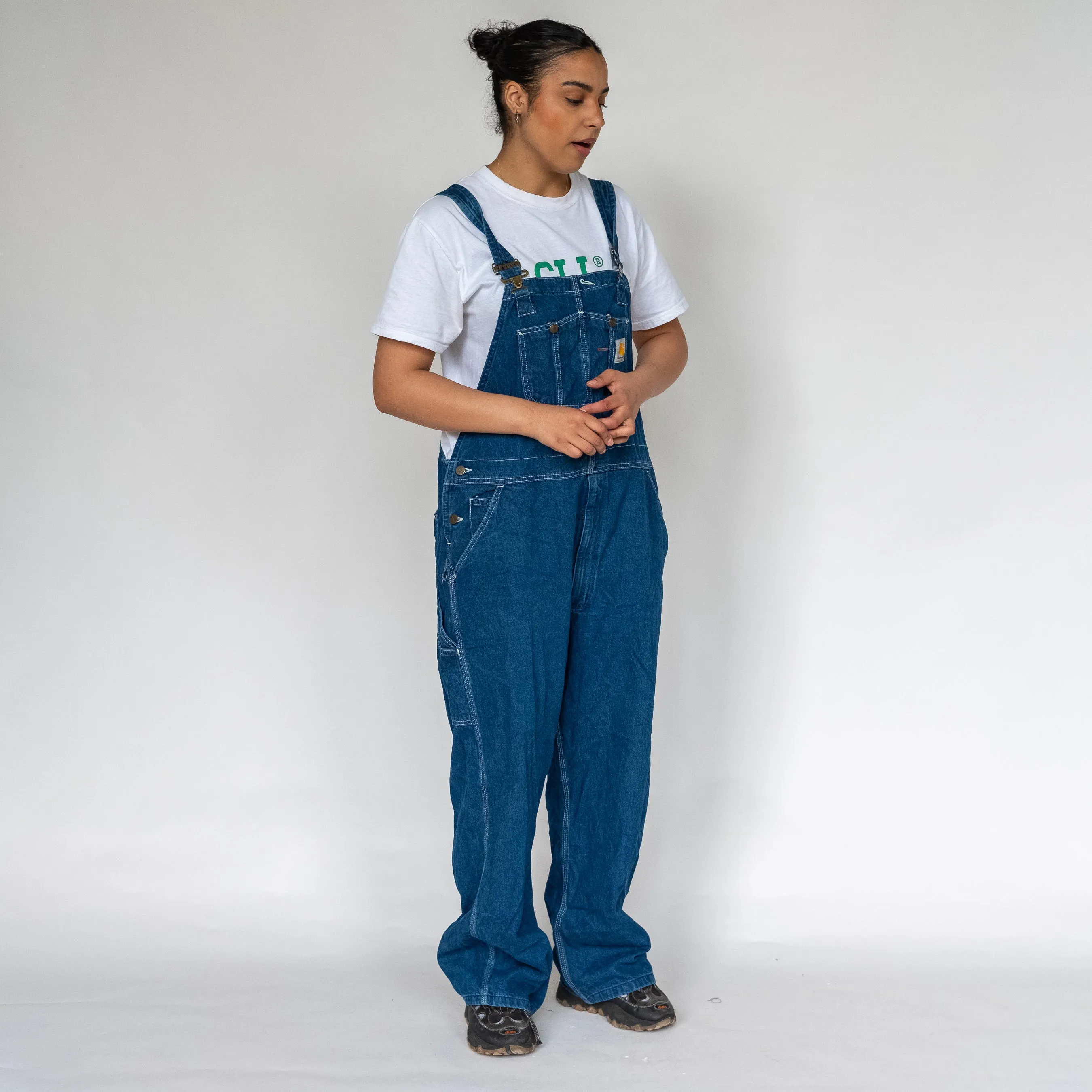 Blue 90s Carhartt  Denim Baggy Dungarees (XL)