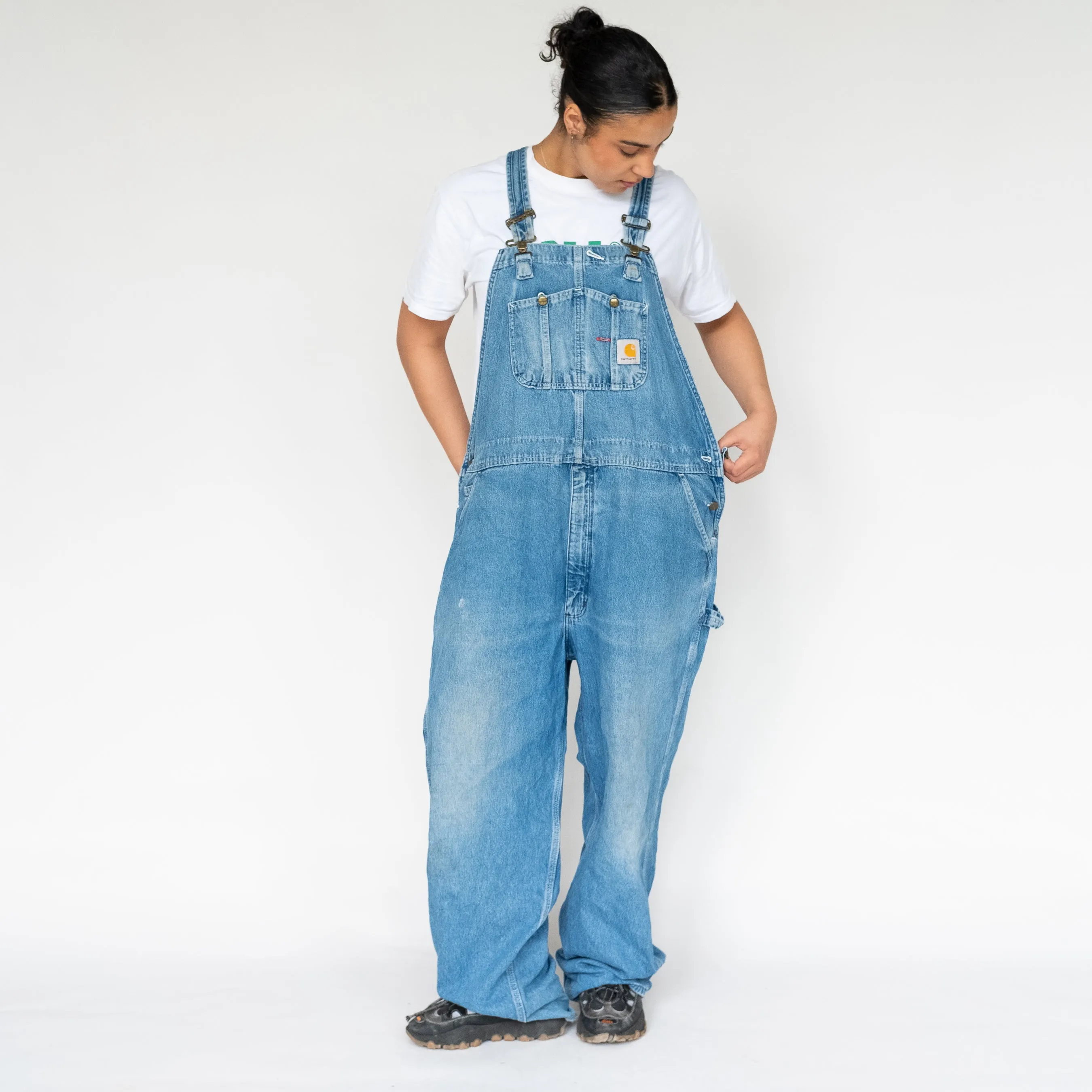 Blue 90s Carhartt Denim Baggy Dungarees (XXL)