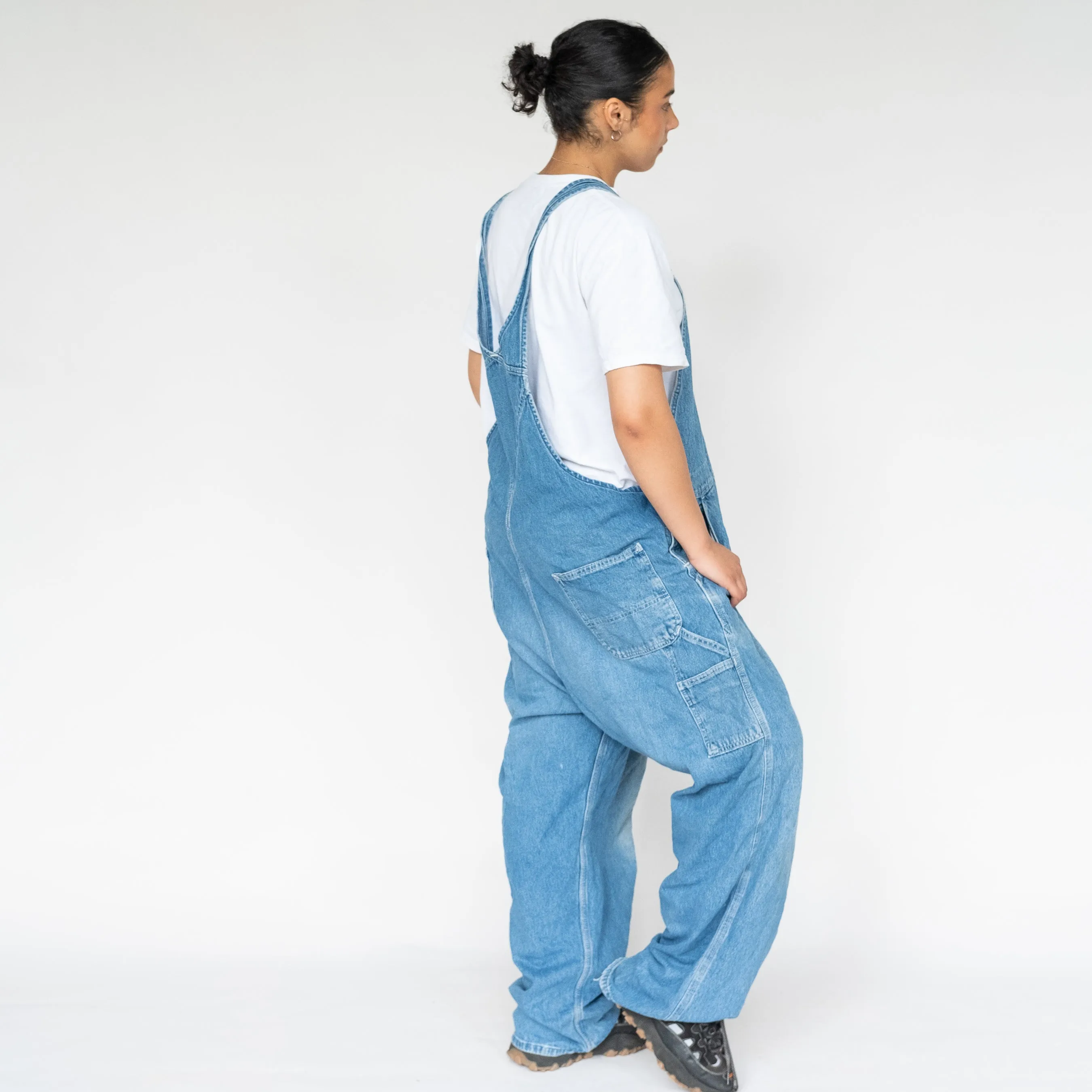 Blue 90s Carhartt Denim Baggy Dungarees (XXL)