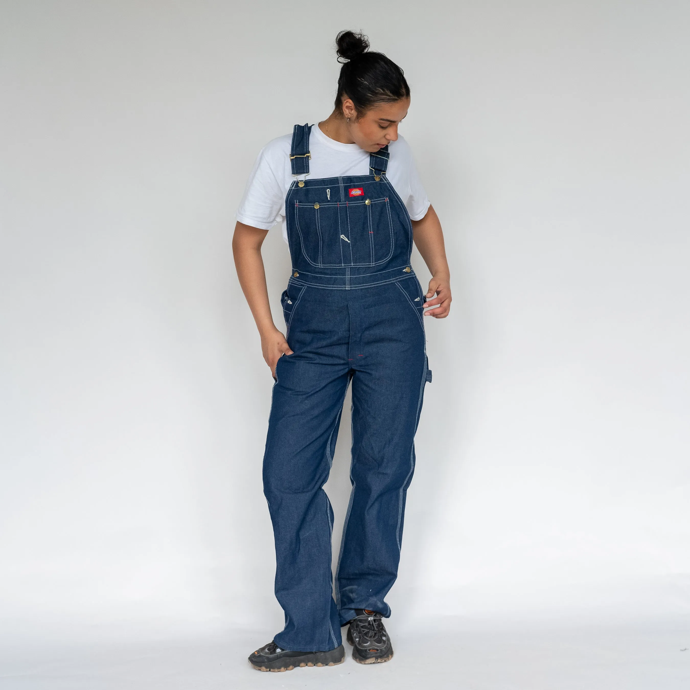 Blue 90s Dickies Deadstock Denim Baggy Dungarees (S)