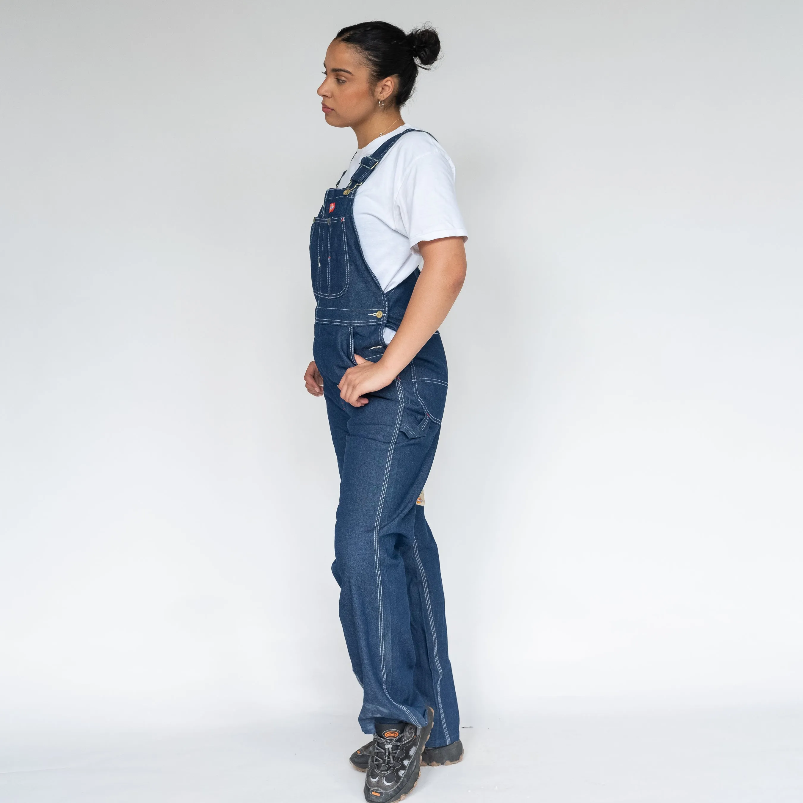 Blue 90s Dickies Deadstock Denim Baggy Dungarees (S)