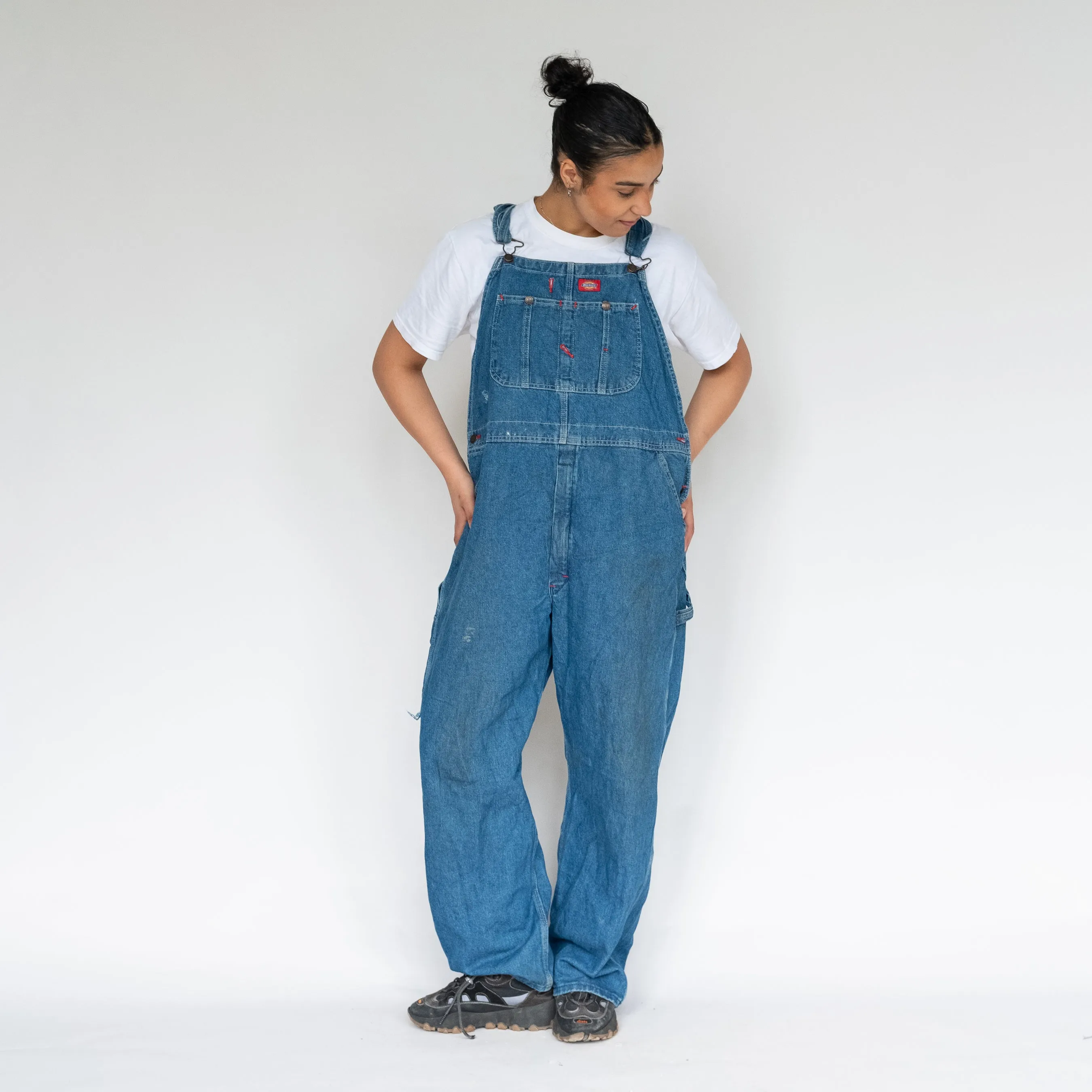 Blue 90s Dickies Denim Baggy Dungarees (L)