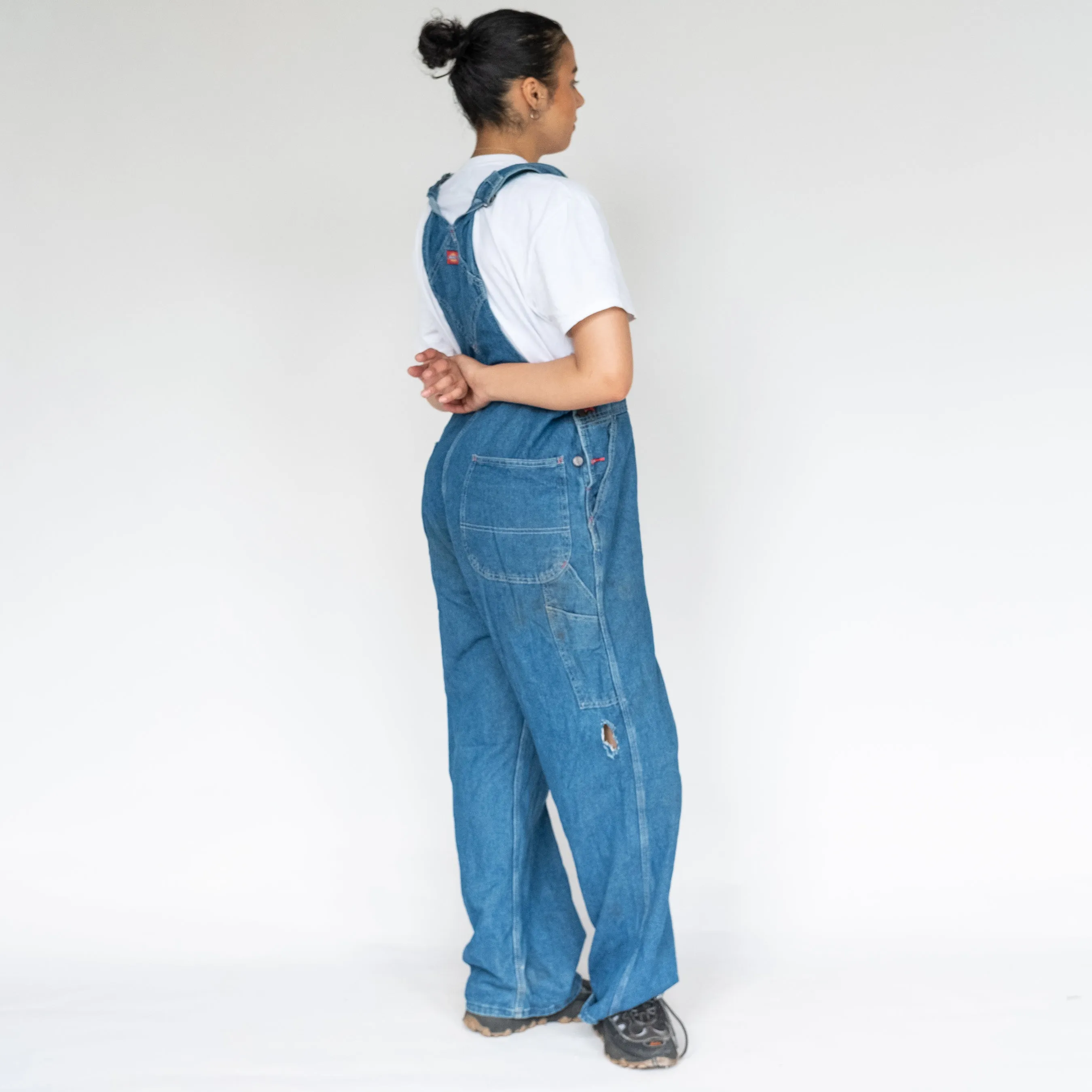 Blue 90s Dickies Denim Baggy Dungarees (L)