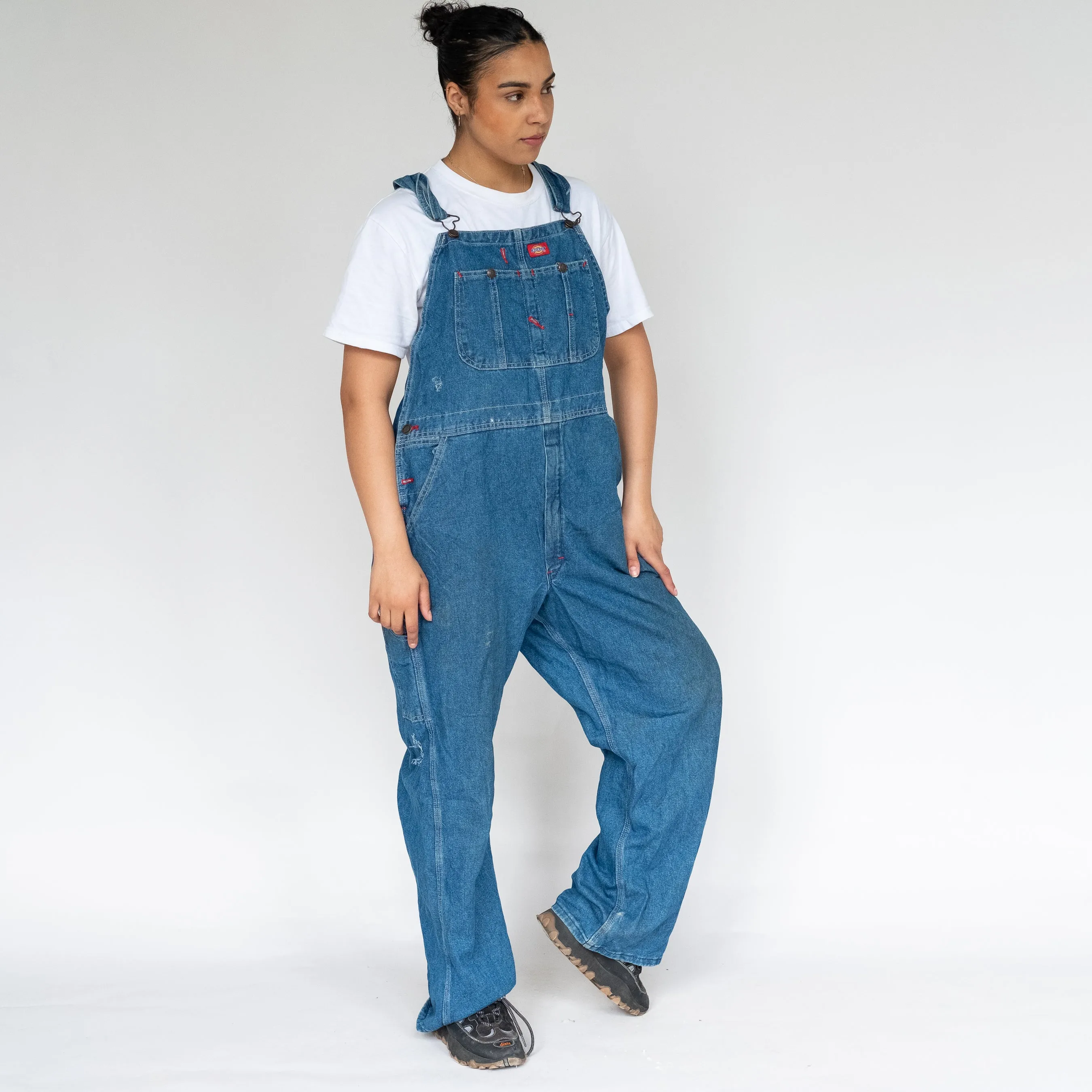 Blue 90s Dickies Denim Baggy Dungarees (L)