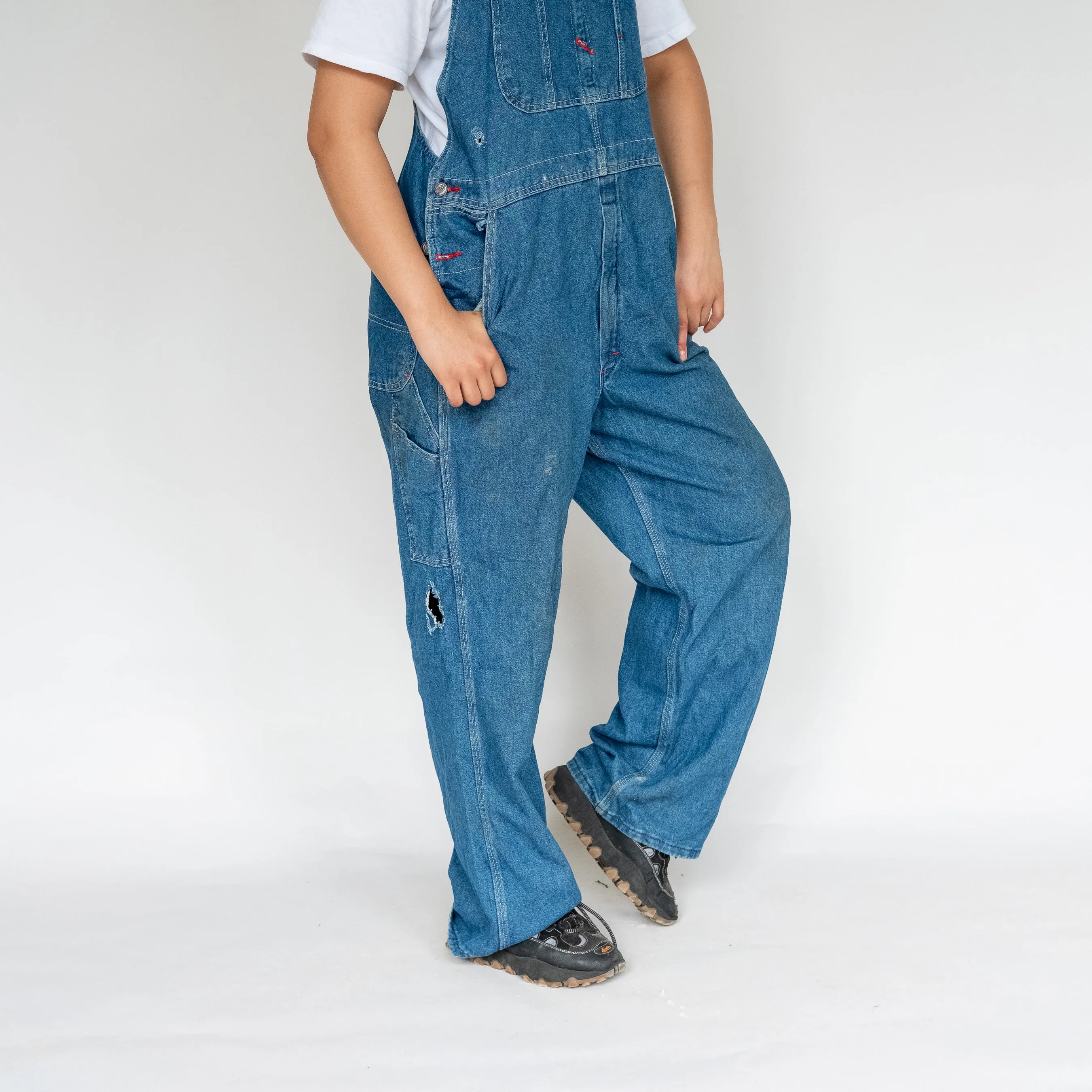 Blue 90s Dickies Denim Baggy Dungarees (L)