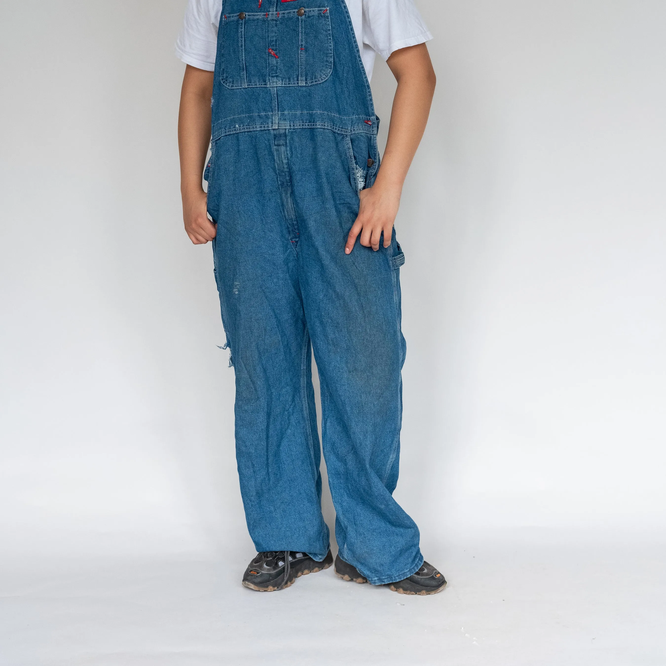 Blue 90s Dickies Denim Baggy Dungarees (L)