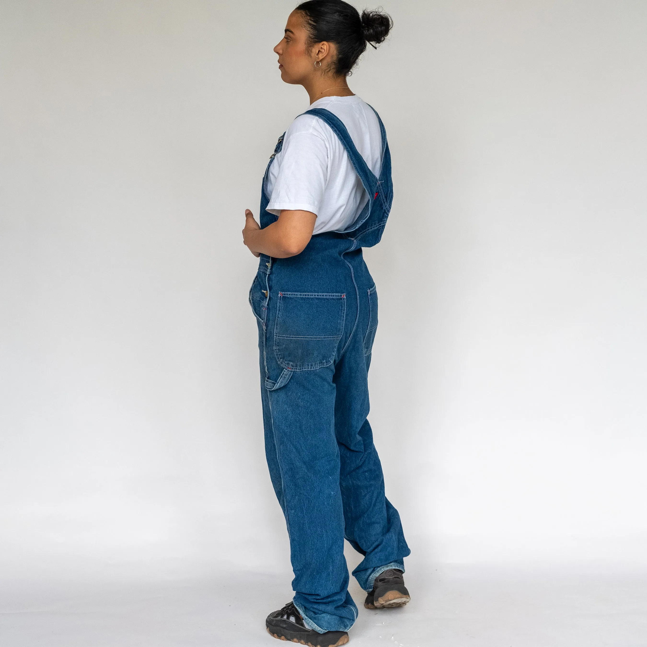 BLUE 90S DICKIES DENIM BAGGY DUNGAREES (