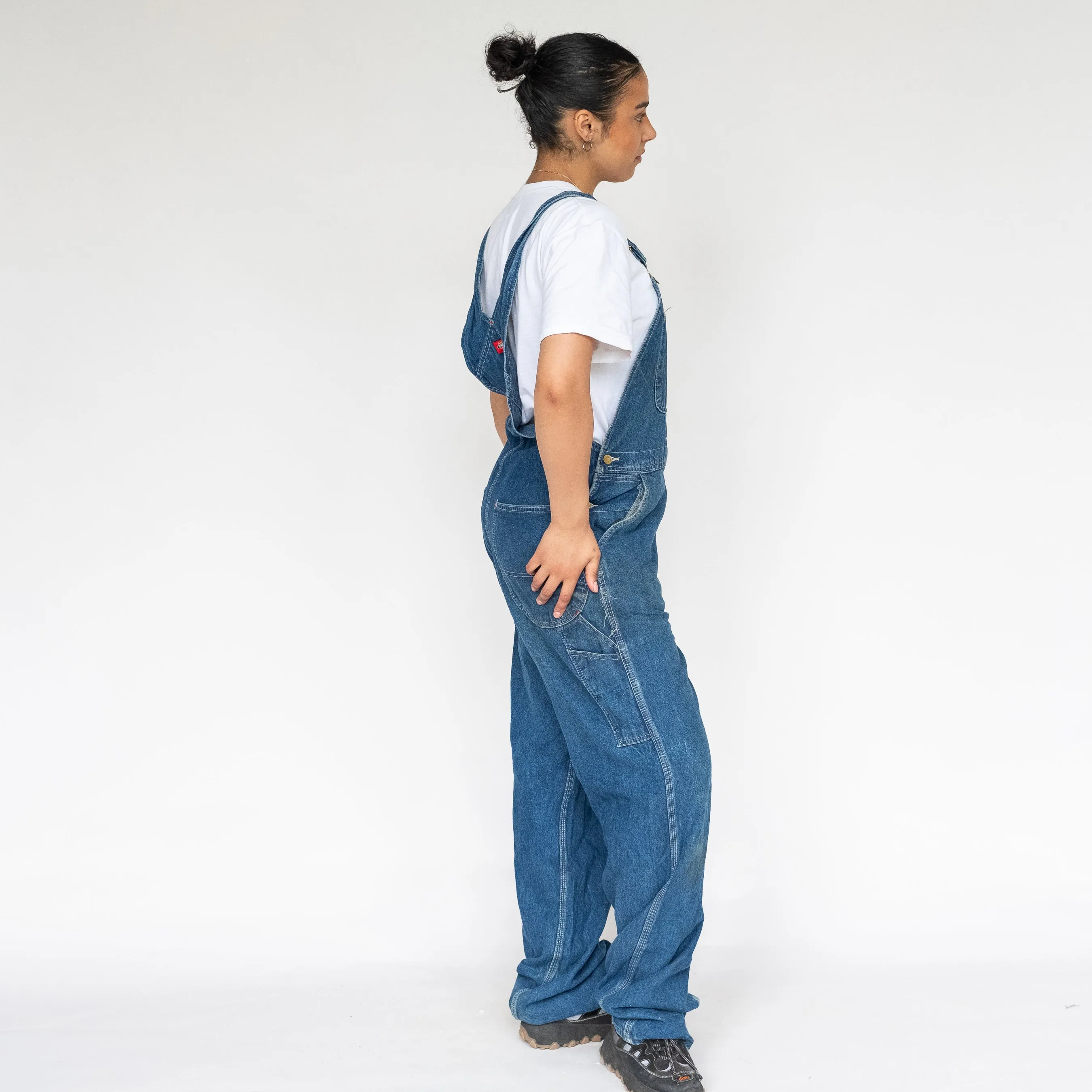 BLUE 90S DICKIES DENIM BAGGY DUNGAREES (