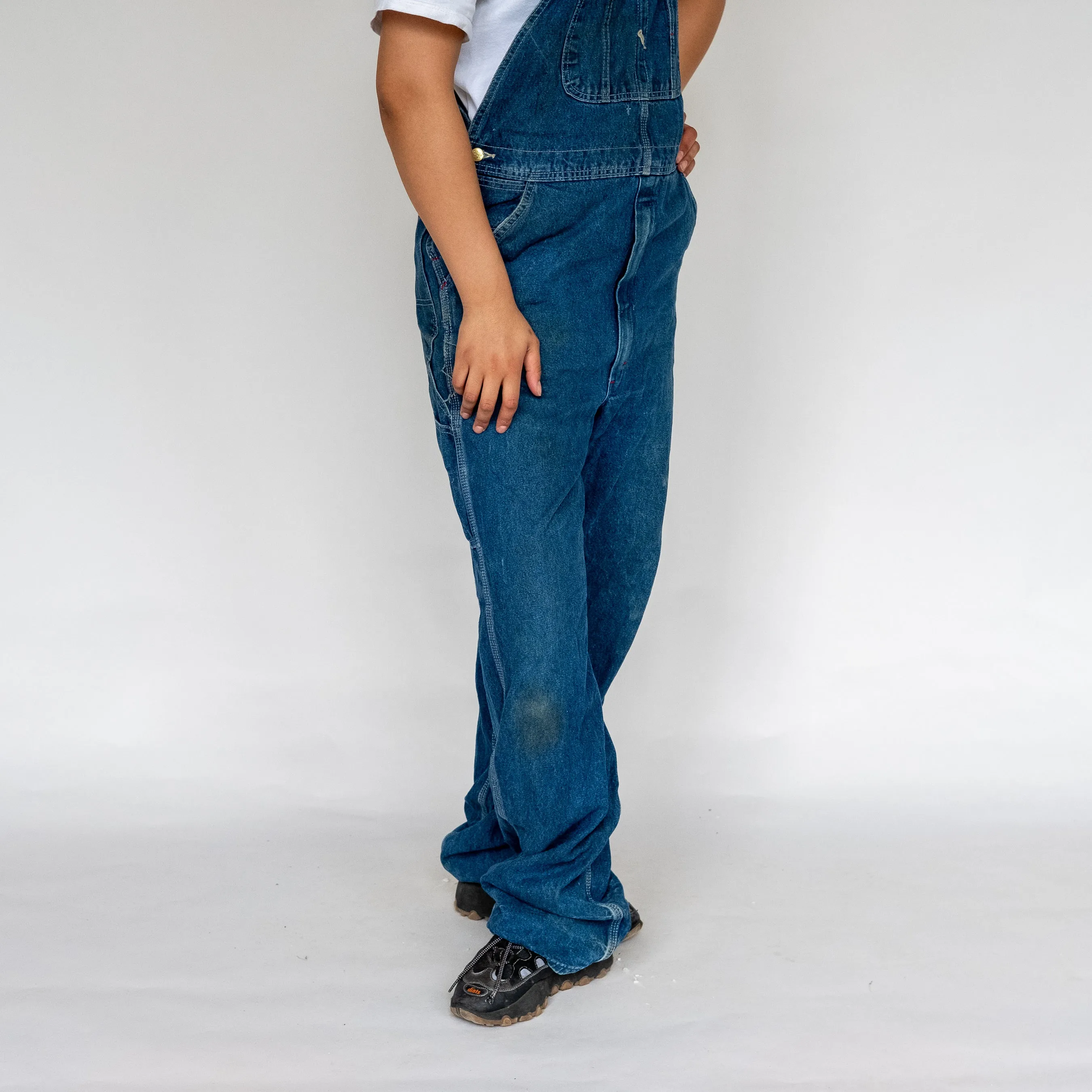 BLUE 90S DICKIES DENIM BAGGY DUNGAREES (