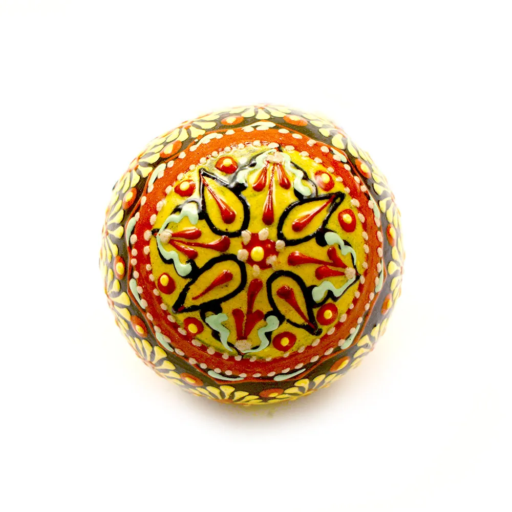 Blue And Yellow On Small Ceramic Ornament