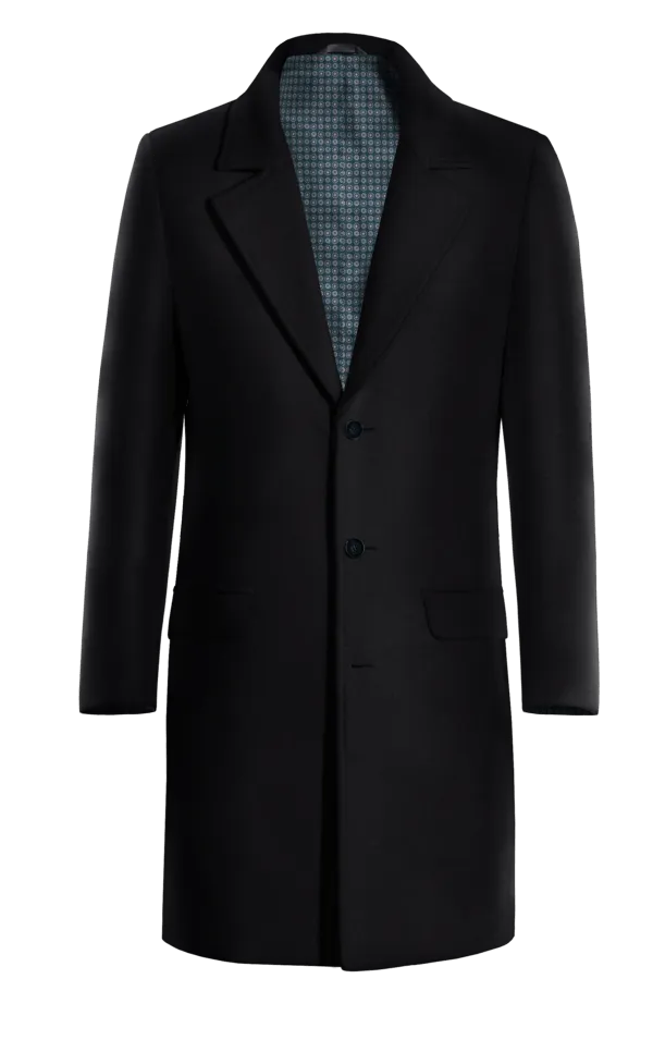 Blue Long Pure wool Overcoat