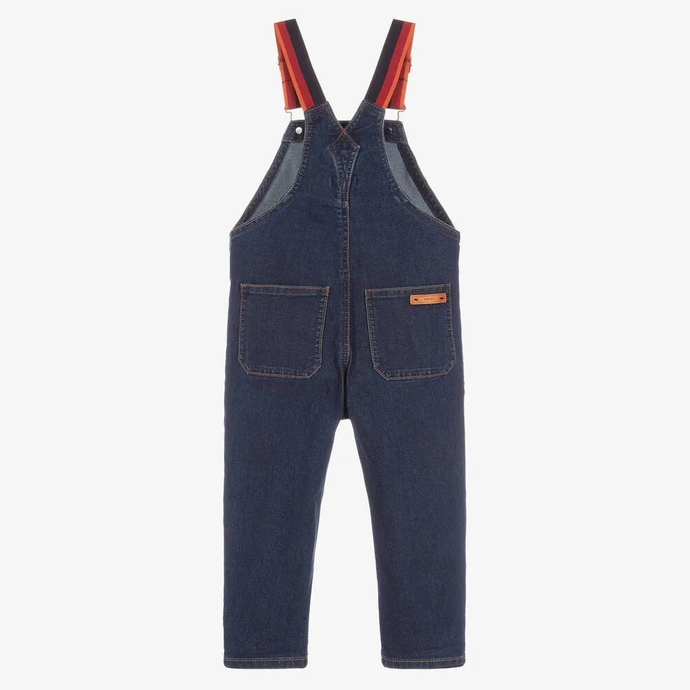 Boys Dark Blue Denim Dungarees