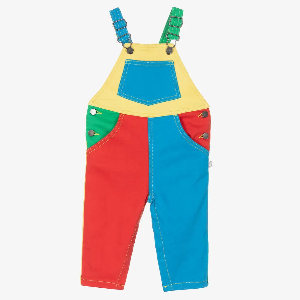 Boys Red Cotton Dungarees