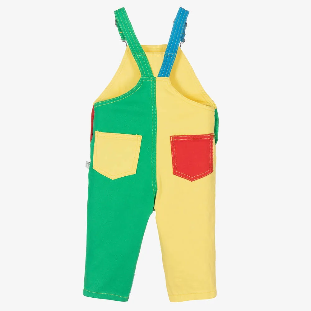 Boys Red Cotton Dungarees