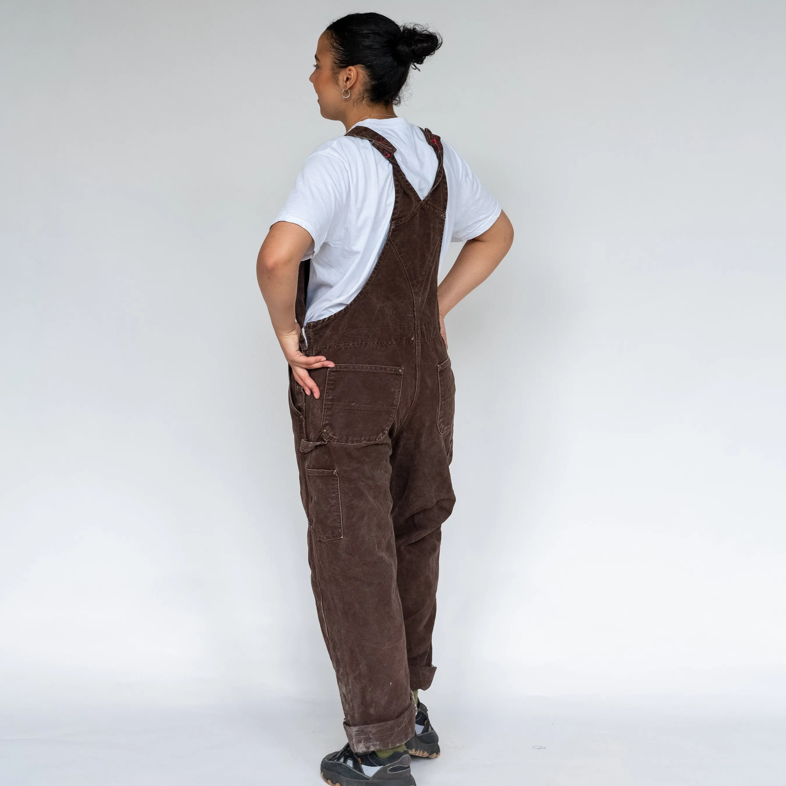 Brown 90s Carhartt Canvas Baggy Dungarees (L)