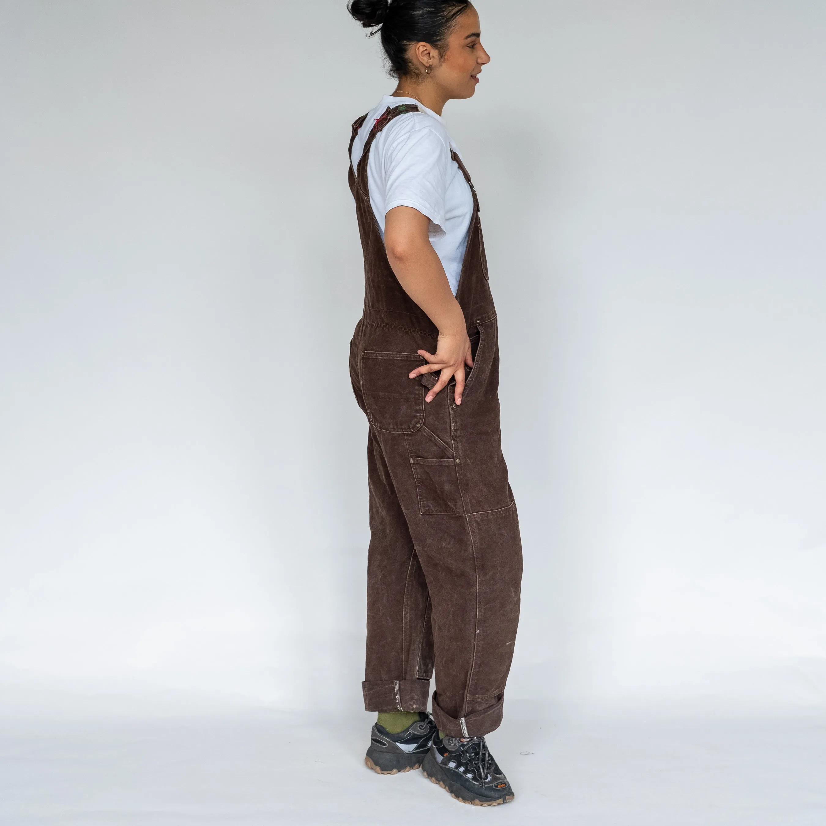 Brown 90s Carhartt Canvas Baggy Dungarees (L)